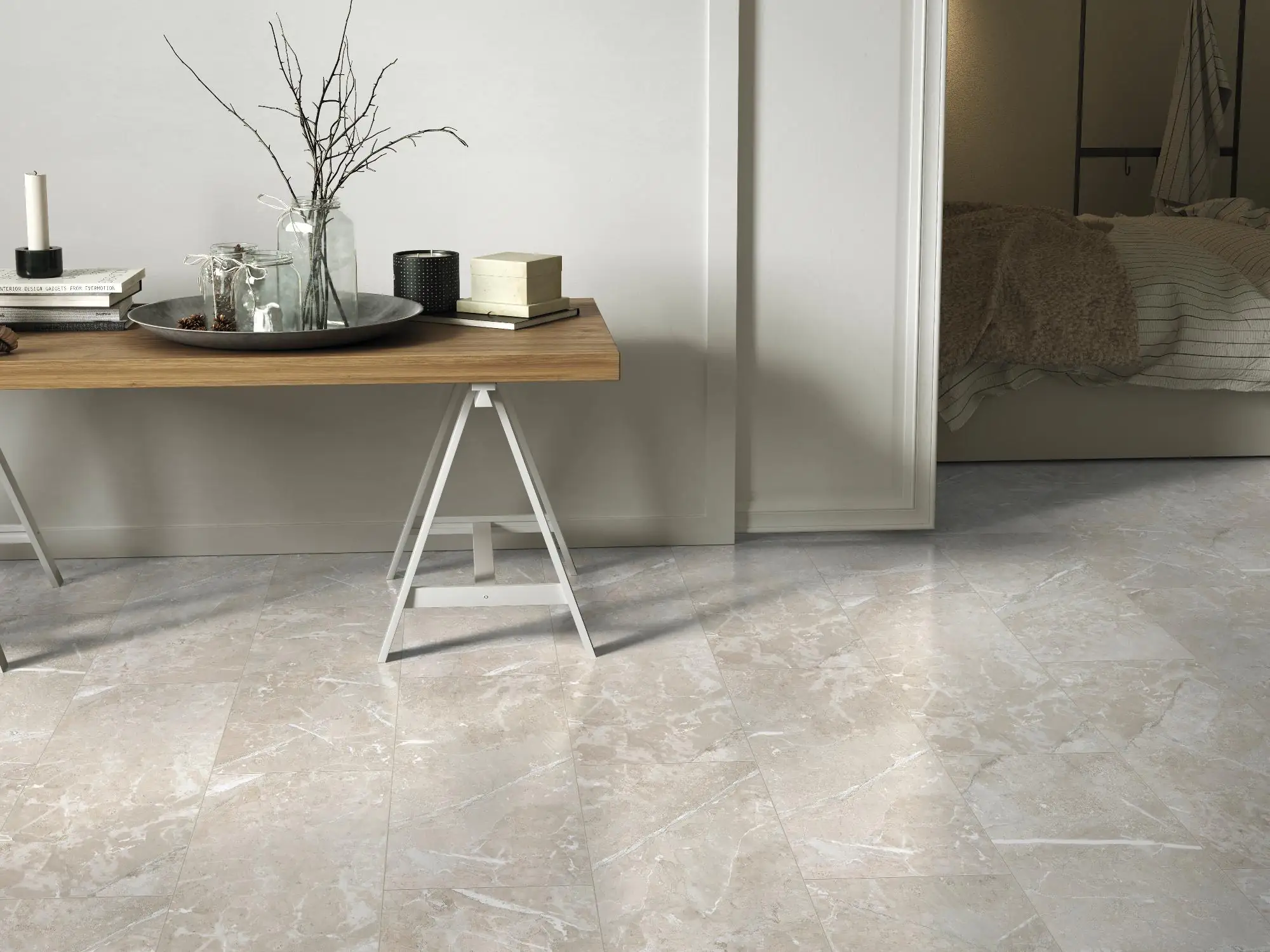 Classen Visiogrande Laminat Fliese Megaloc Aquaprotect 60,4 x 28 cm Granit beige