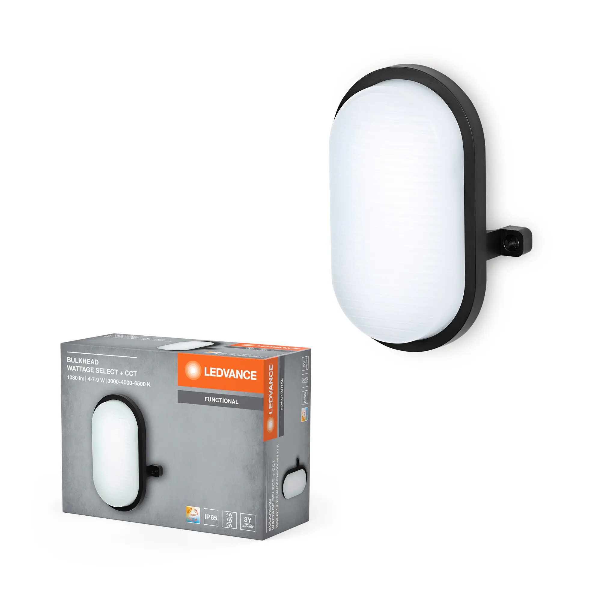 Osram LED Wandleuchte Bulkhead 4W/7W/9W CCT schwarz