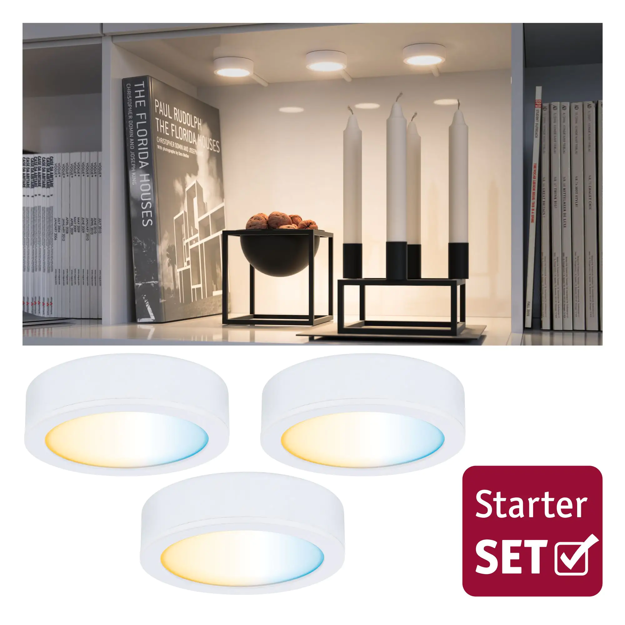 Paulmann Clever Connect Starter Set Disc weiß matt tunable White 3er Set
