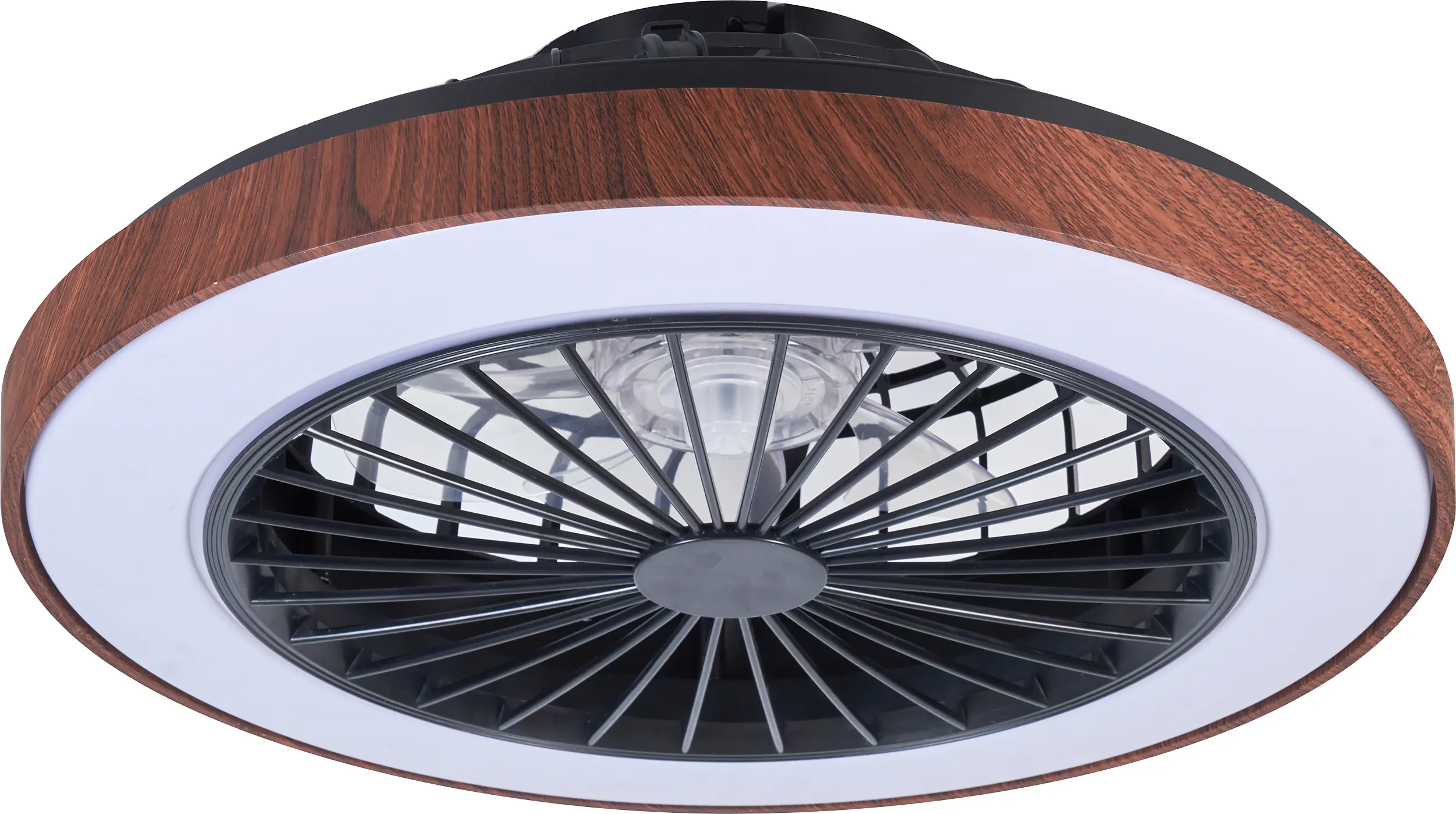 LED Deckenleuchte mit Ventilator Petra Ø 48 cm 40 W holzoptik