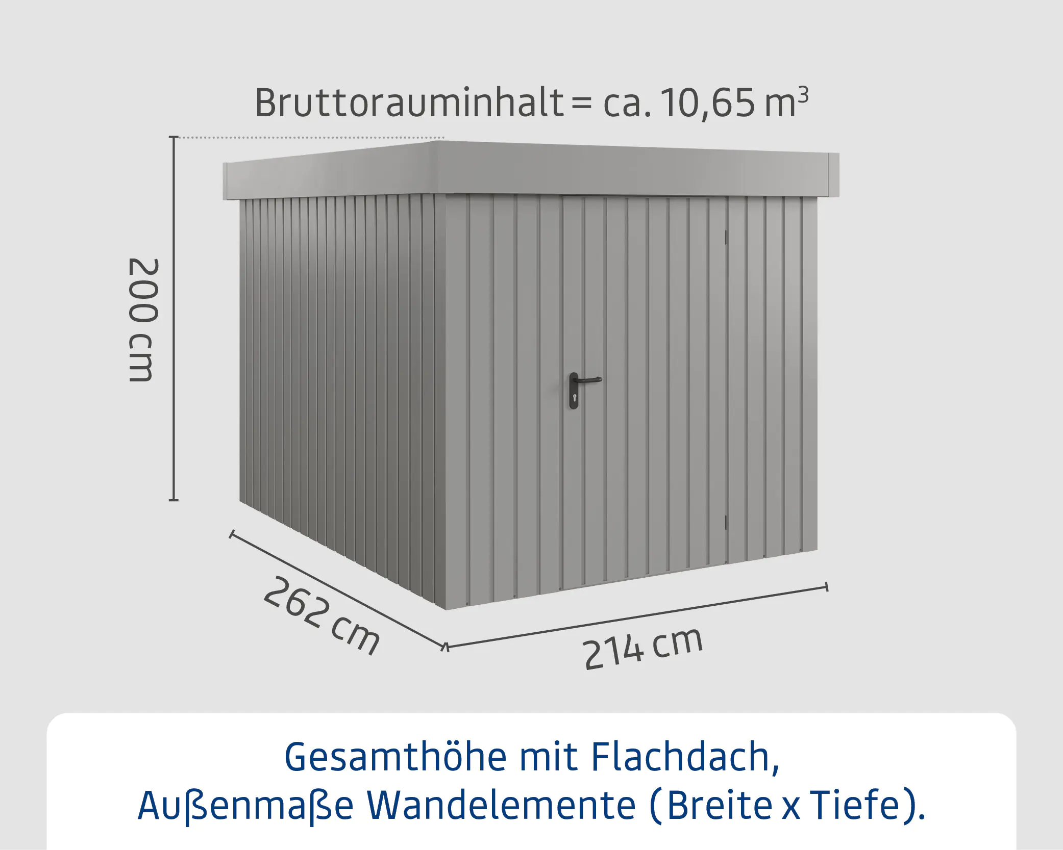 EcoStar Metallgerätehaus Euroline EFD6 graualuminium 214 x 262 cm 1-flg.