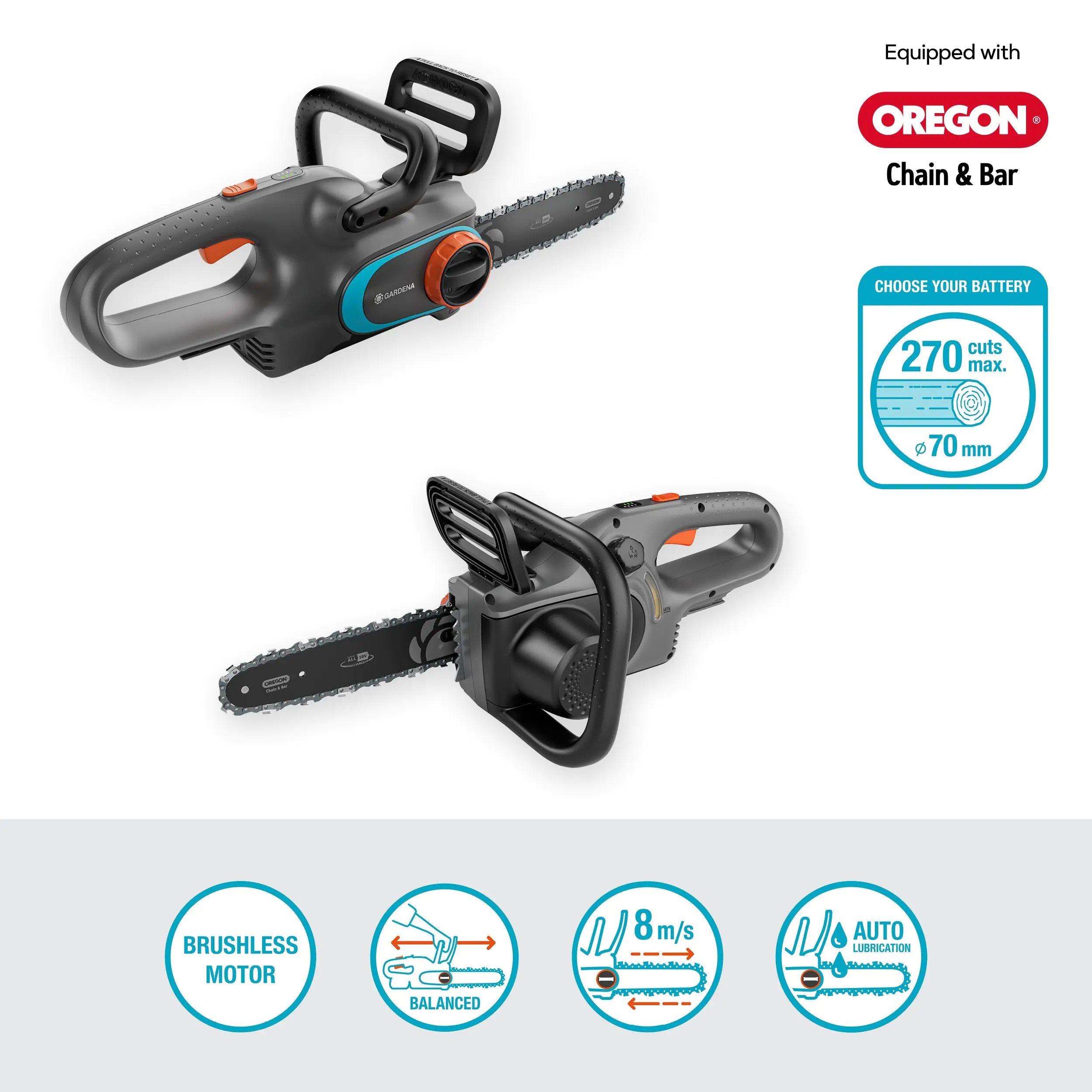 Gardena Akku-Kettensäge PowerSaw 250/18V Solo