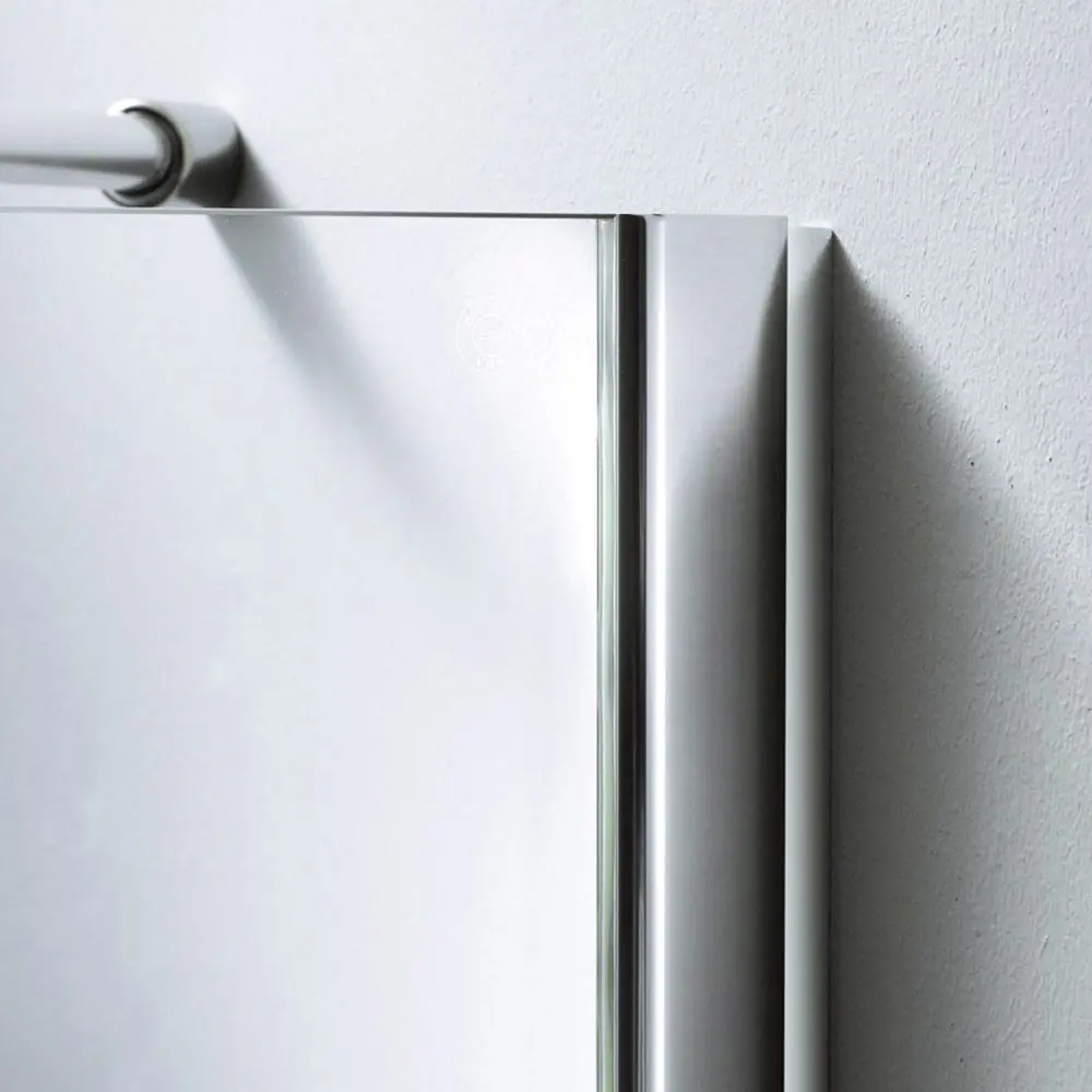 Breuer Eckeinstieg Drehtür Espira mit Festteilen 90 x 90 cm Alu silber matt