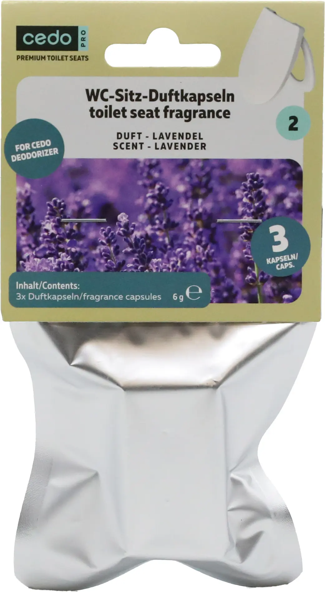 Cedo WC-Sitz Duftkapsel Lavendel für Deodorizer 3 Stück