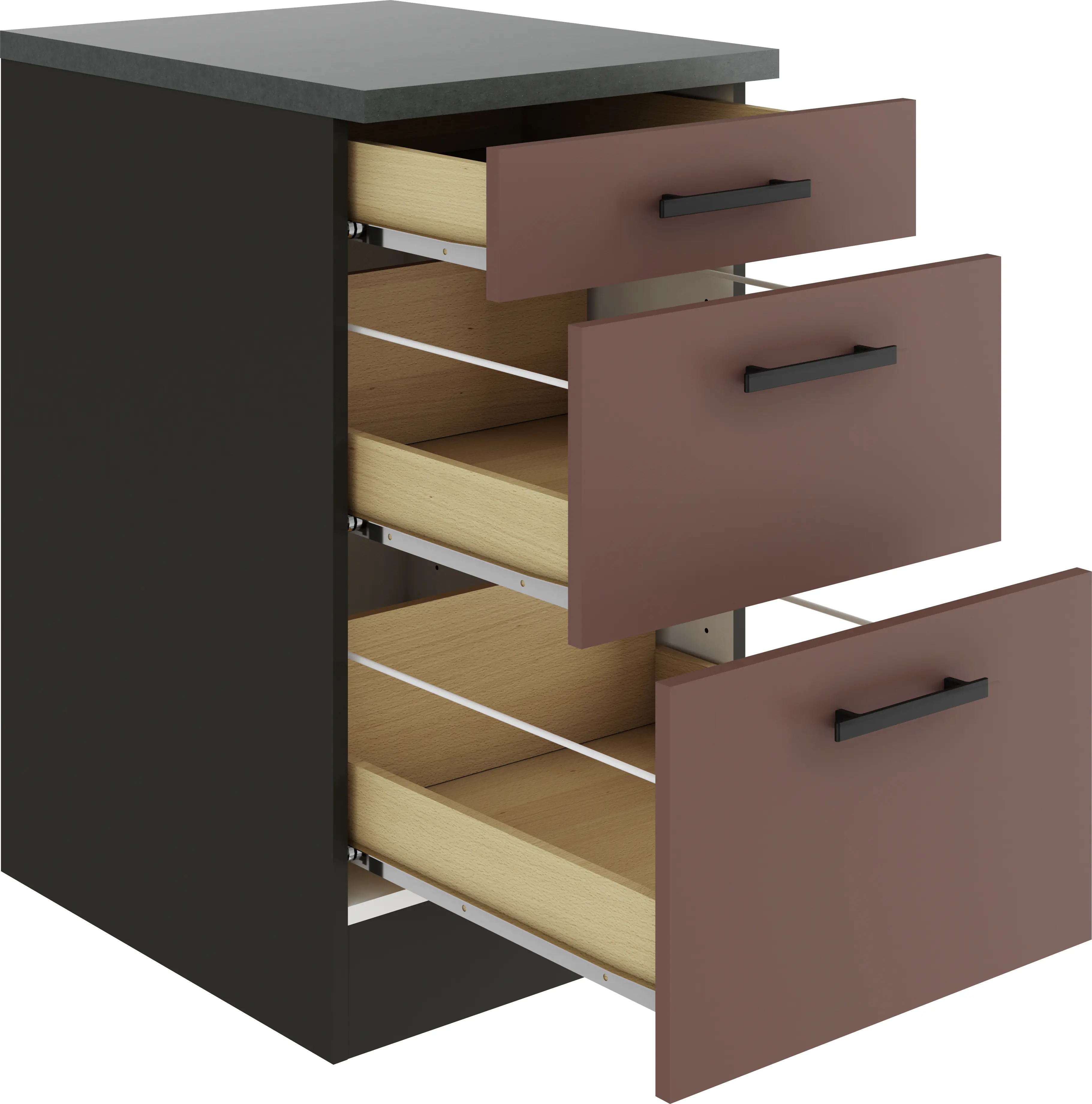 Optifit Unterschrank Nizza 407 rostrot/anthrazit matt 50 cm 