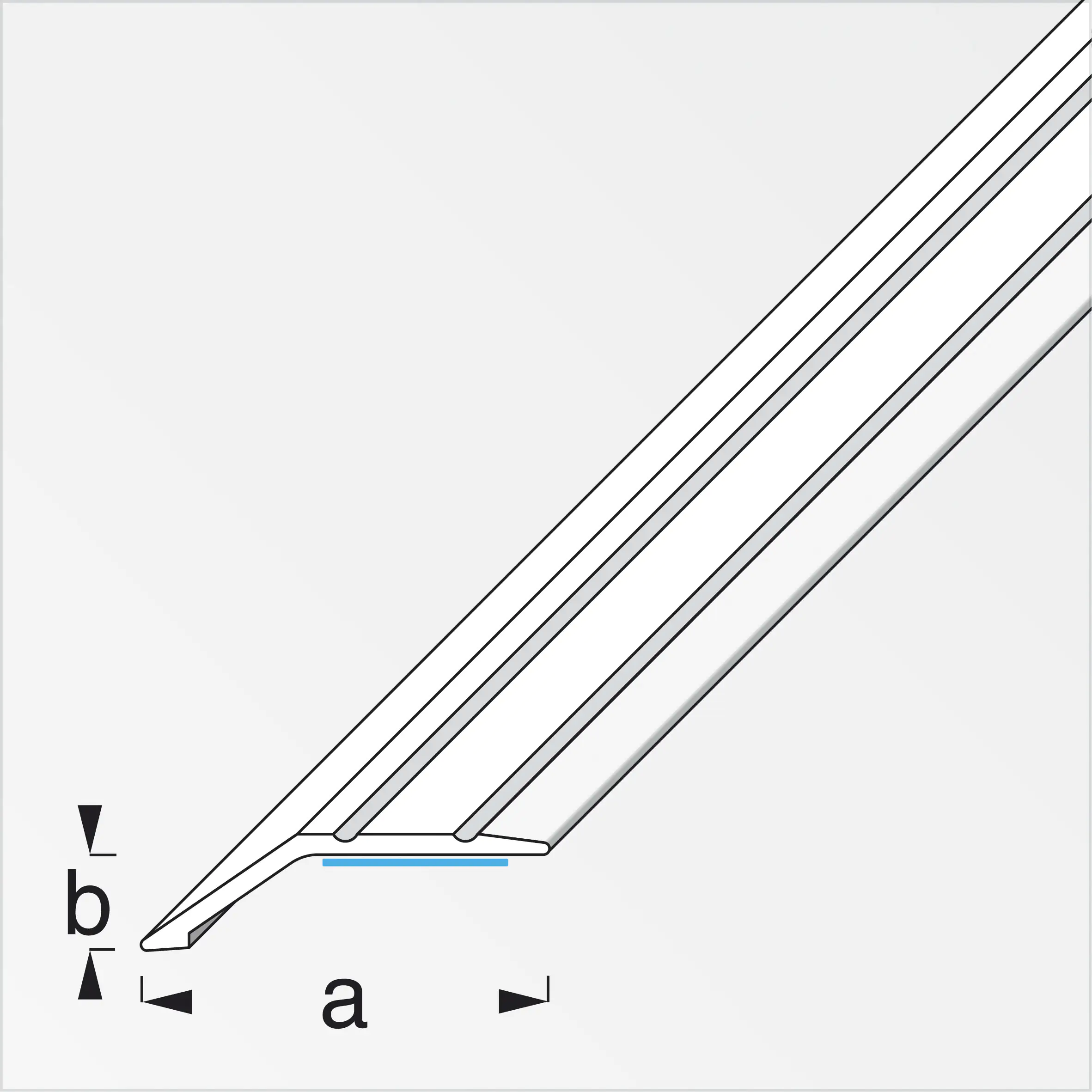 alfer Niveauausgleichs-Profil 1 m, 34 x 8 mm Aluminium eloxiert silber