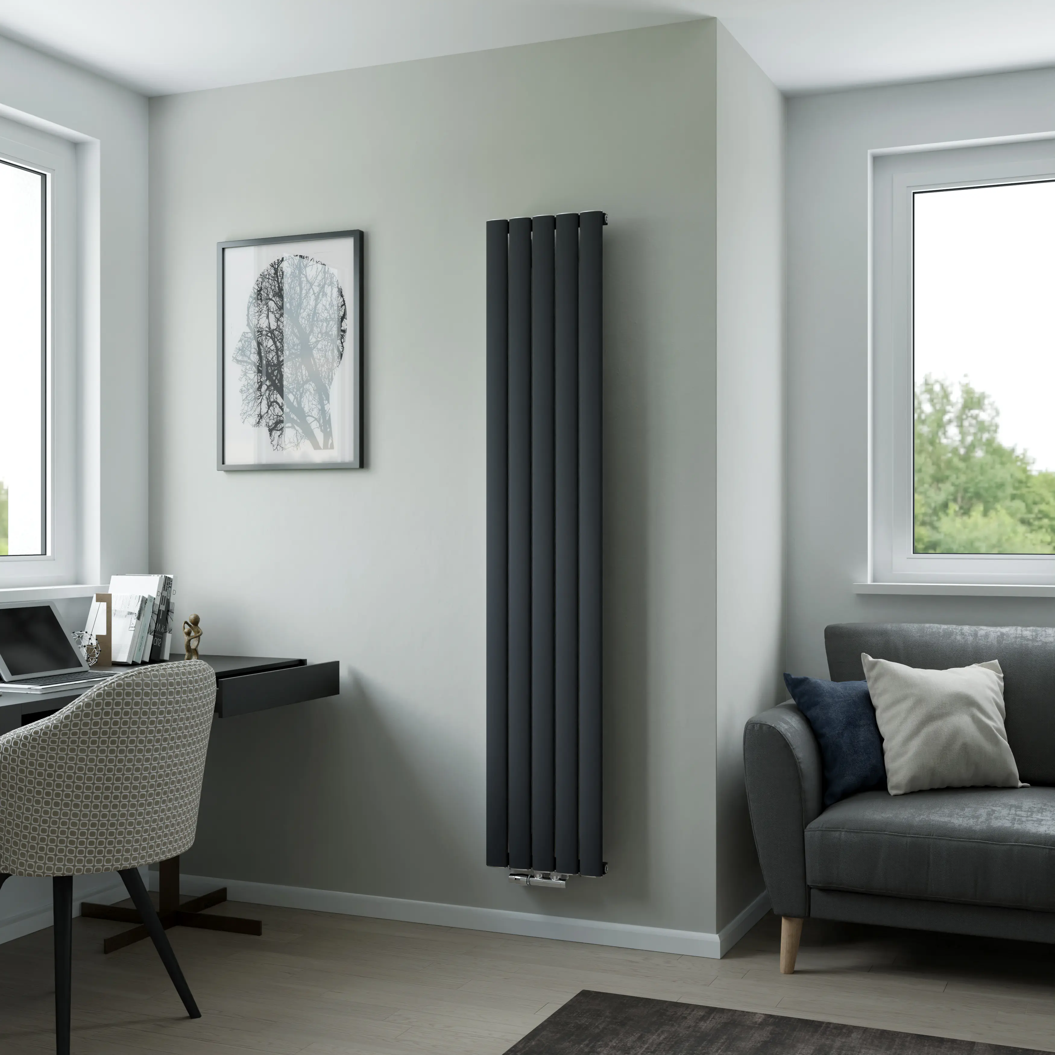 Ximax Design-Heizkörper Novus 180 x 34,5 cm 815 Watt anthrazit Struktur