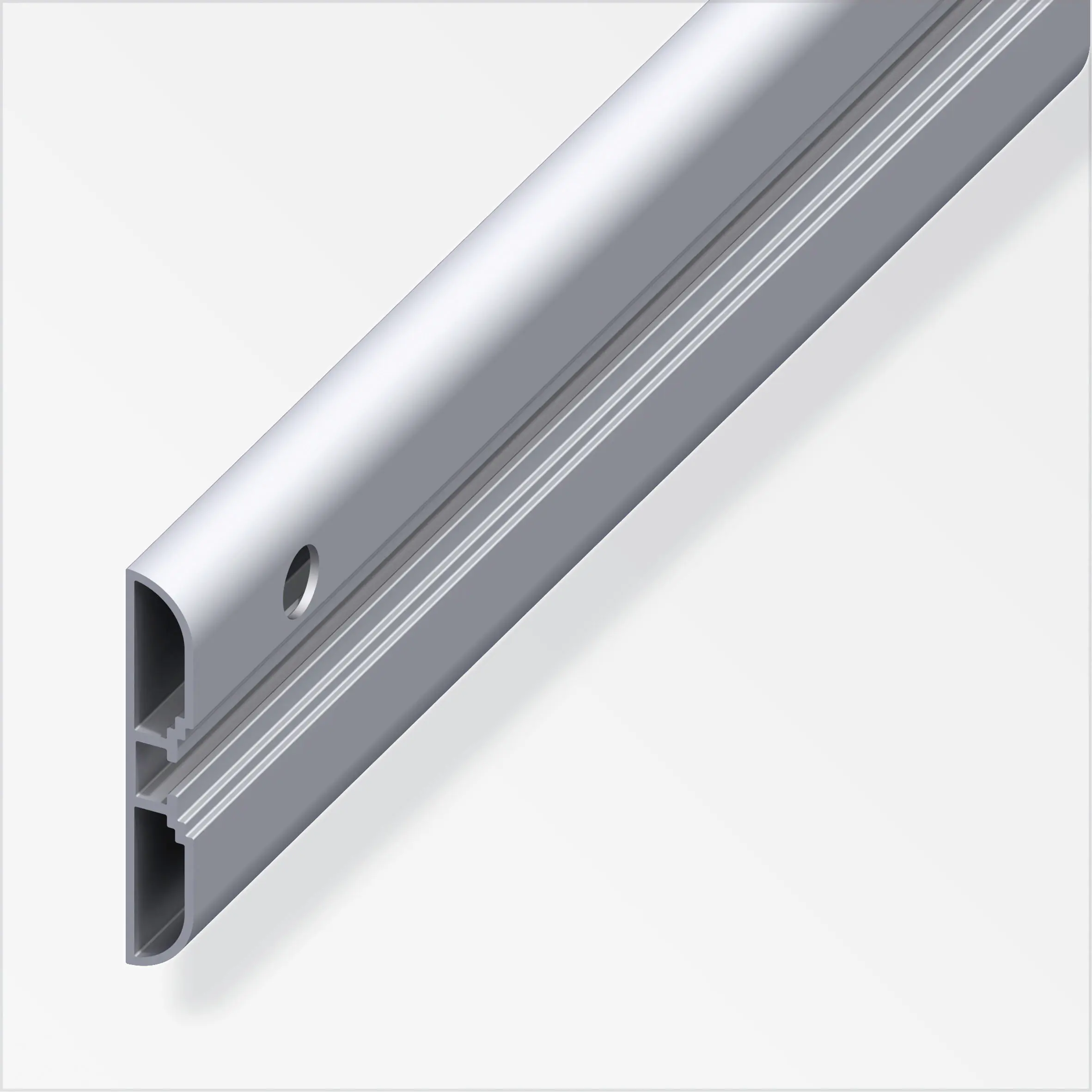 coaxis®-Profil, breit 1.5 m, 44 x 10 mm Aluminium roh blank