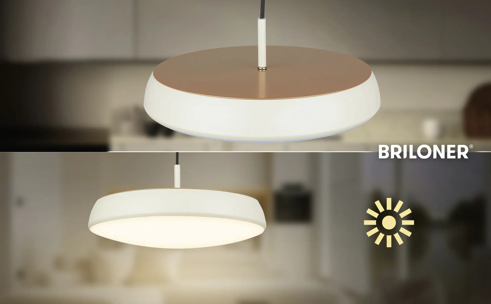 Briloner LED-Pendelleuchte Nala Ø 35 cm hellgrau warmweiß