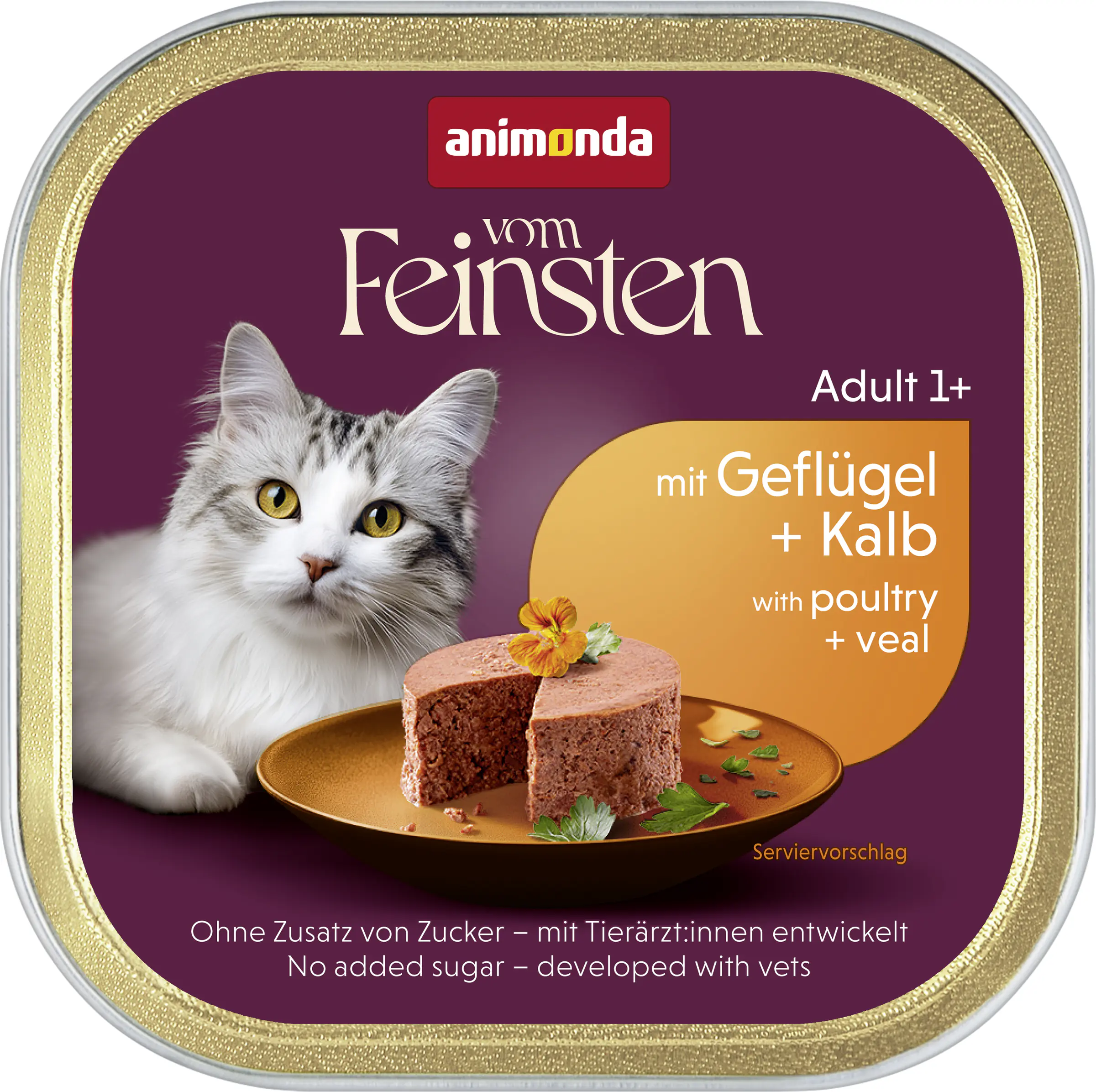 Animonda vom Feinsten Katzennassfutter Adult getreidefrei 100 g Geflügel & Kalb