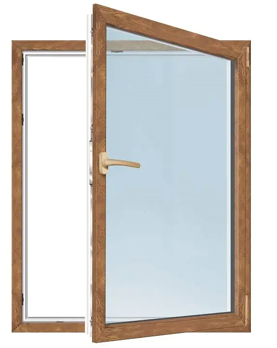 Meeth Fenster 95 x 95 cm DIN rechts 1 flügelig Dreh-Kipp golden Oak