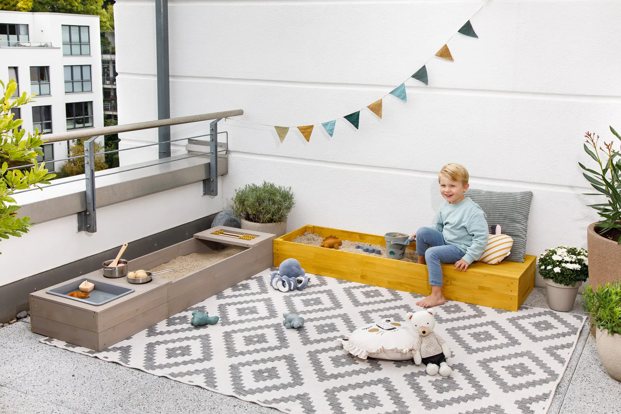Muddy Buddy Sandkasten Flexy Style 150 x 90 x 20 cm / 2x (150 x 45 x 20) cm