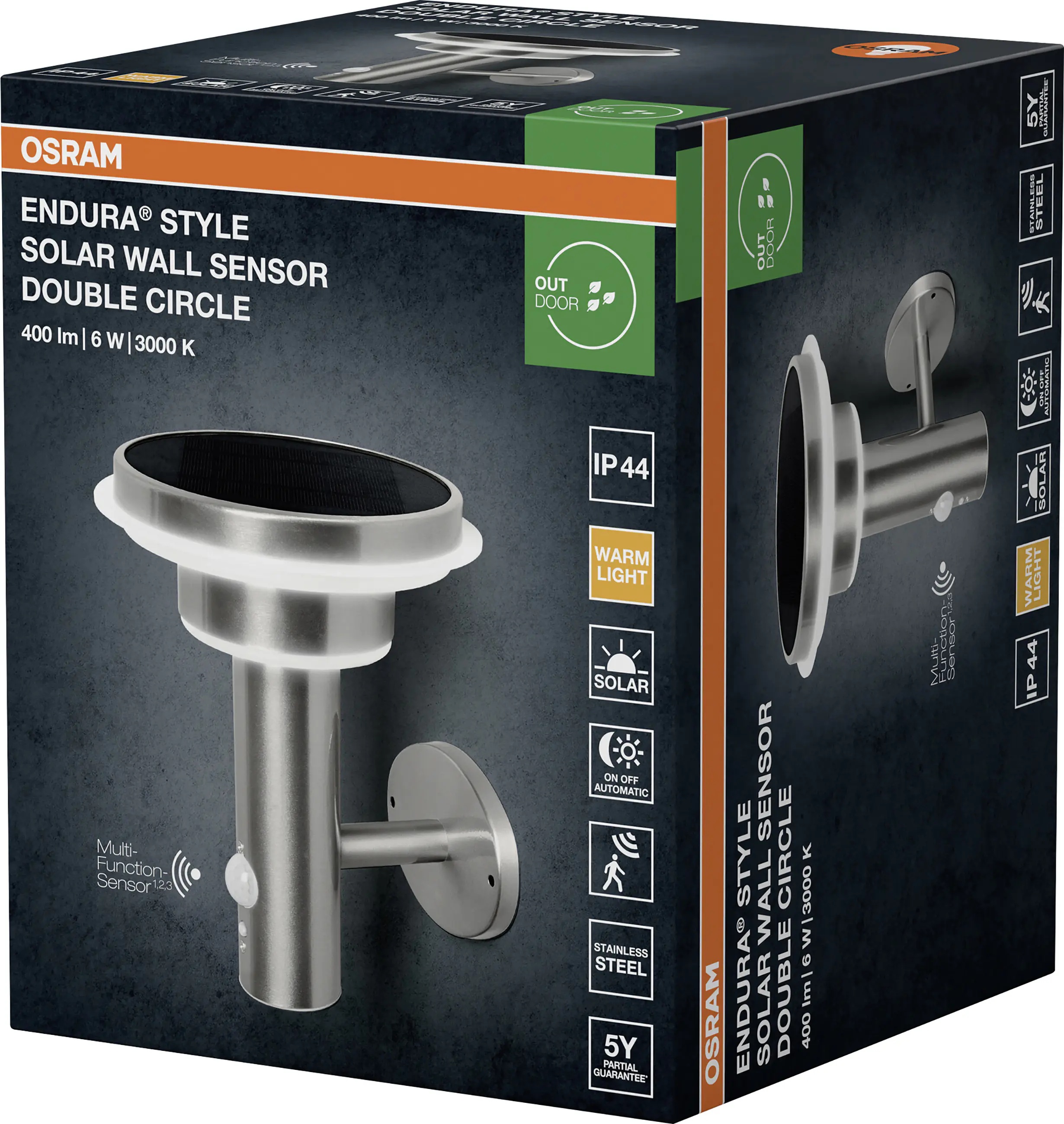 Osram LED-Außenleuchte Endur Style 22 cm dimmbar warmweiß stahl