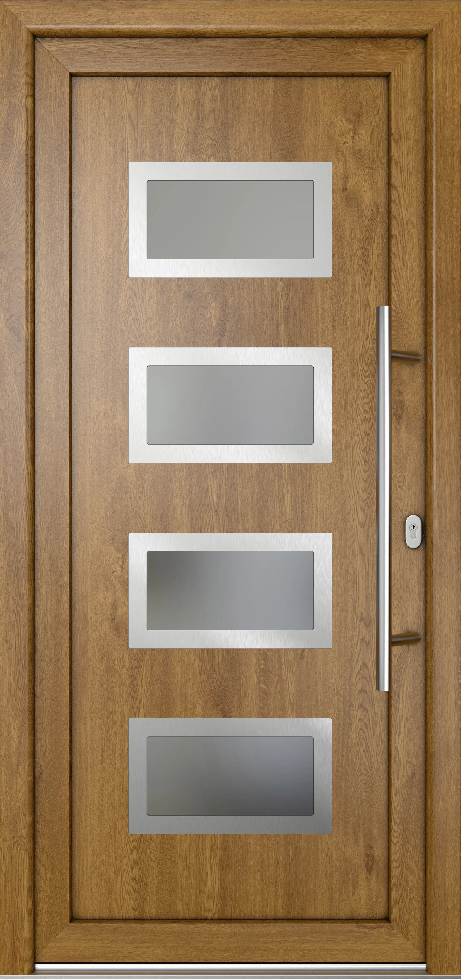 Meeth Haustür Signum Pro PVC Modell 92 88 x 208 cm DIN Rechts weiß/golden oak