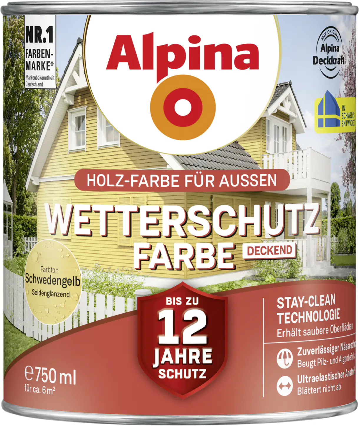 Alpina Wetterschutzfarbe 0,75 L schwedengelb