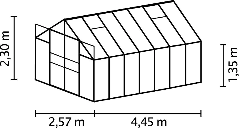 Vitavia Gewächshaus Mars 11500 445 x 257 cm 3 mm ESG