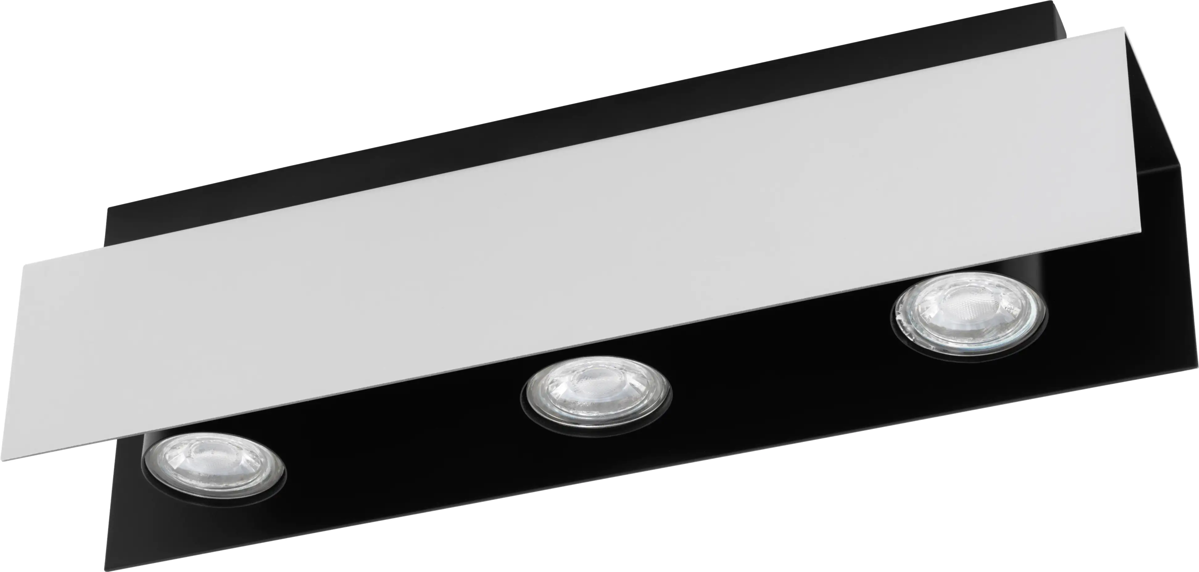 Eglo LED Deckenleuchte Viserba weiß-alu-schwarz 3-flammig GU10, warmweiß