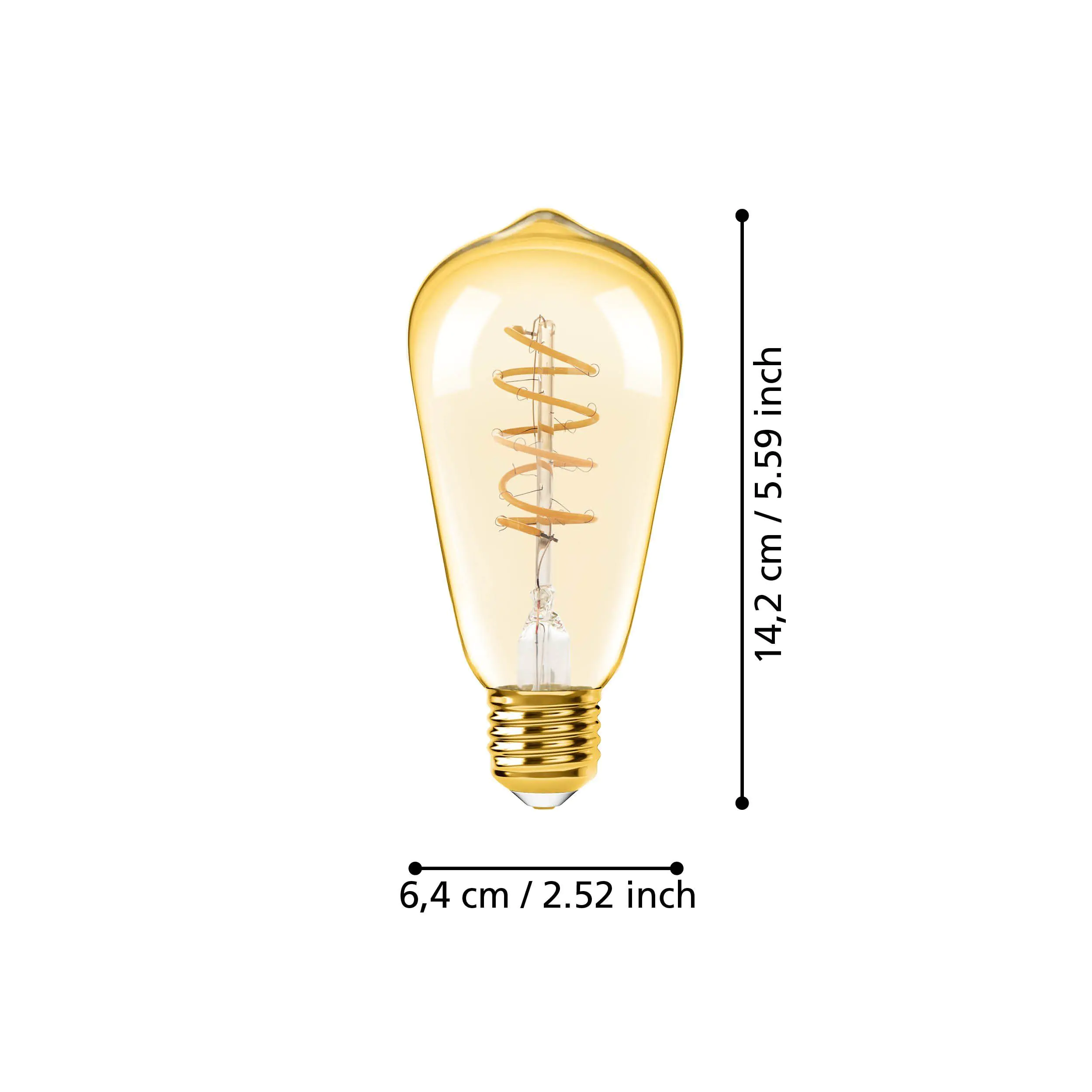 Eglo LED Deko Leuchtmittel Edison ST64 E27 4W amber 2000K