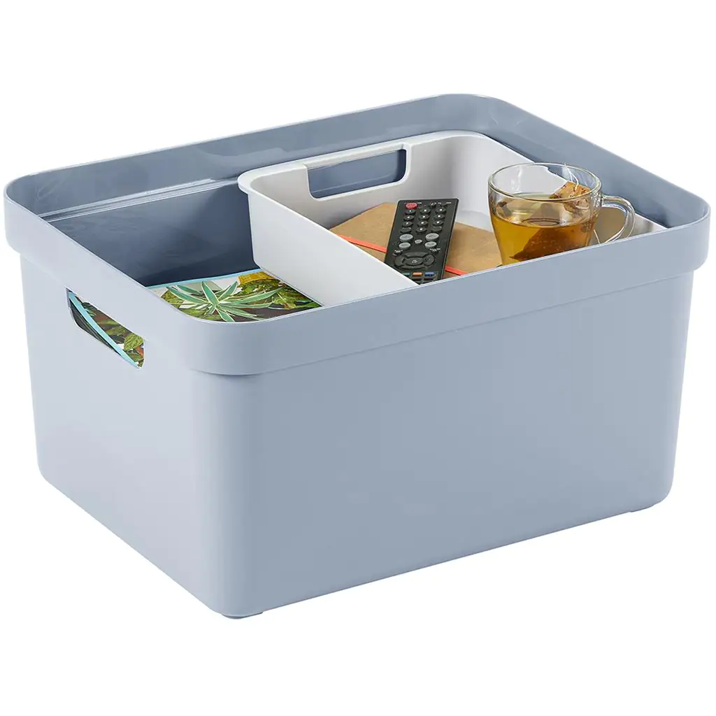 Sunware Aufbewahrungsbox Sigma Home mit Griffen 45,3 x 35,4 cm 32 L blaugrau