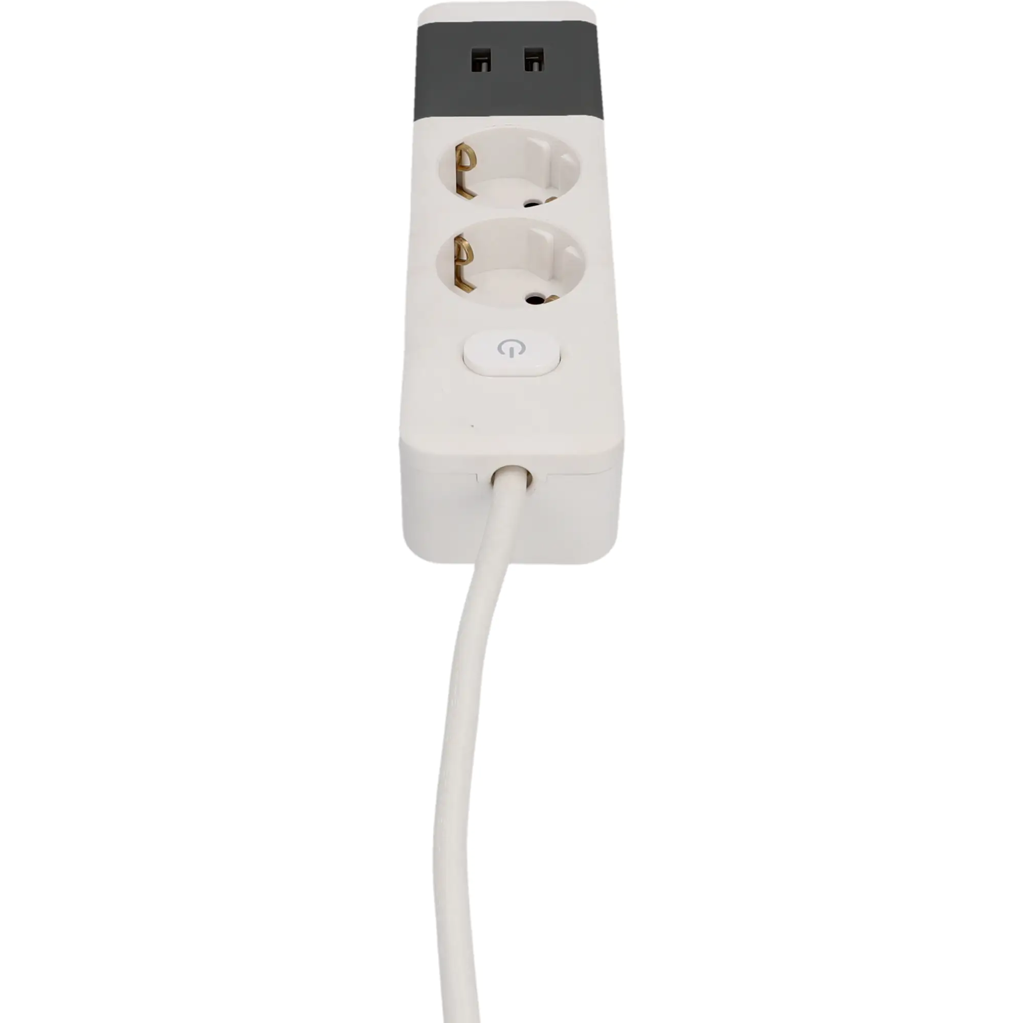 Unitec Tischsteckdose 2-fach, 2x USB 1,4 m mit Schalter, weiß/anthrazit