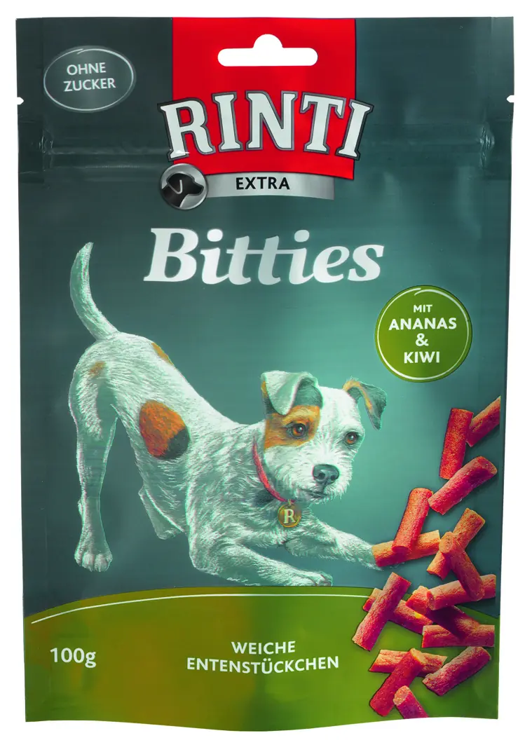 Rinti Extra Bitties Hundesnack 100 g Ente mit Ananas & Kiwi