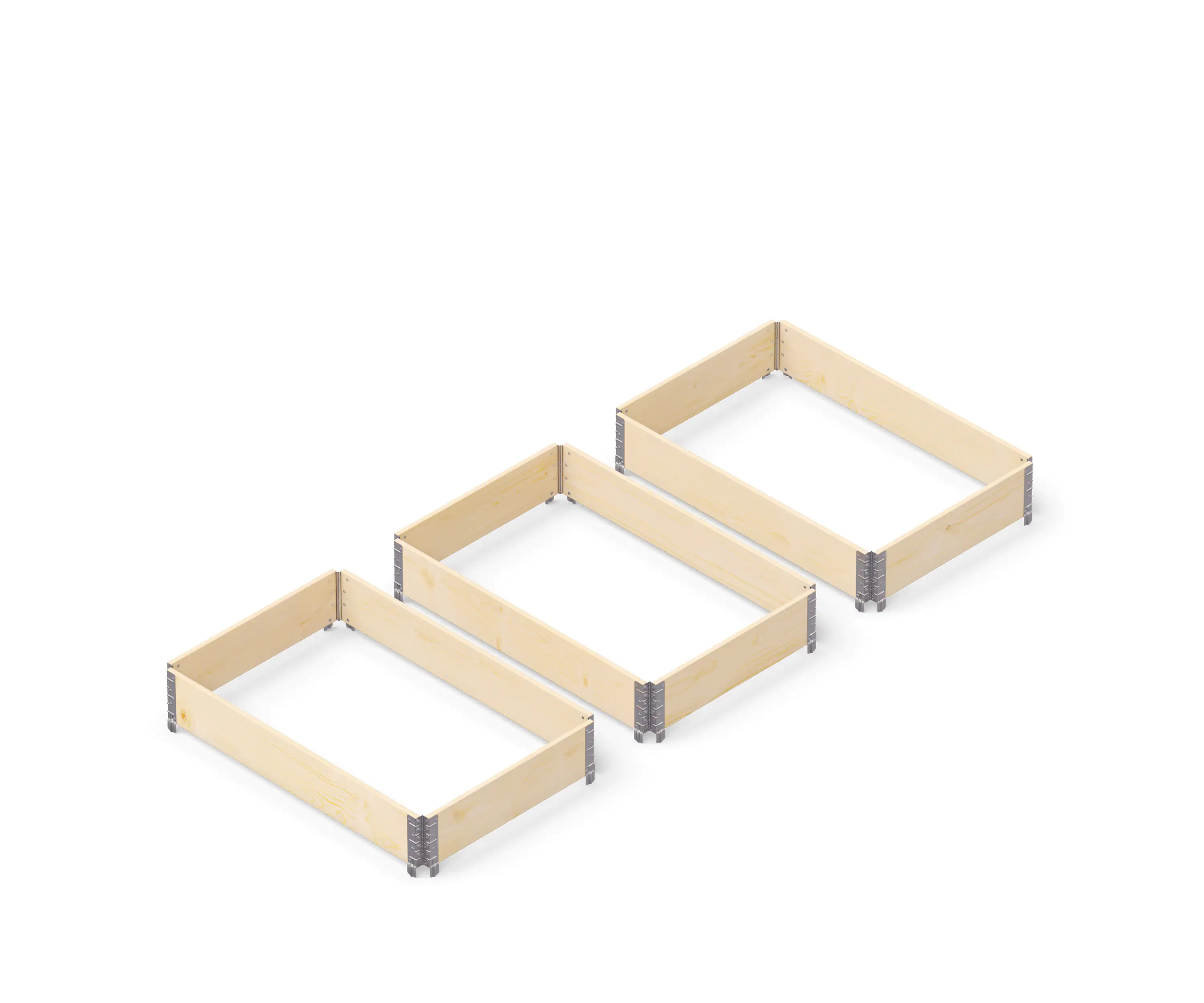 Upyard Palettenrahmen Hochbeet 3er-Set 120 x 80 cm