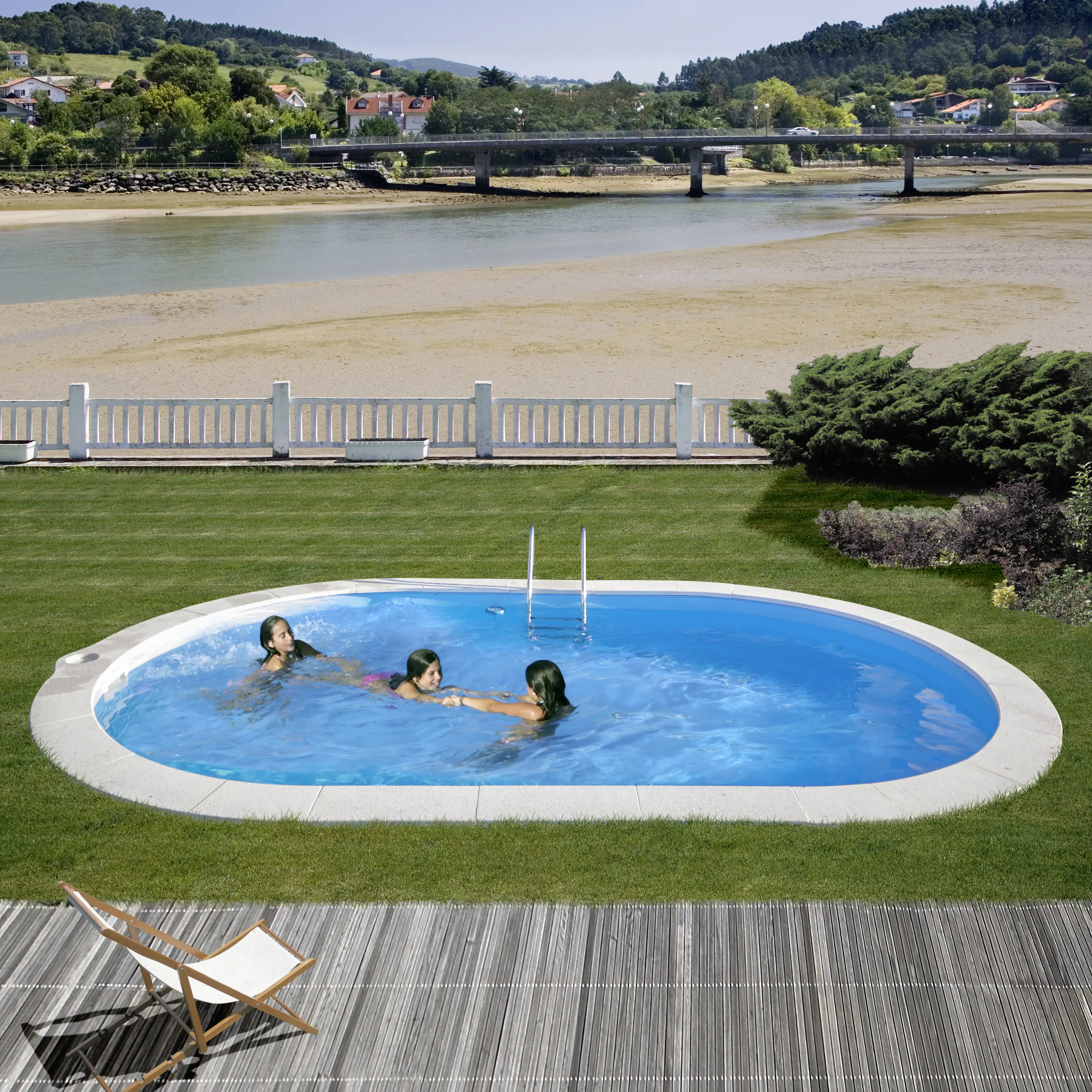 Gre Stahl-Einbaupool Sumatra oval 800 x 400 x 120 cm