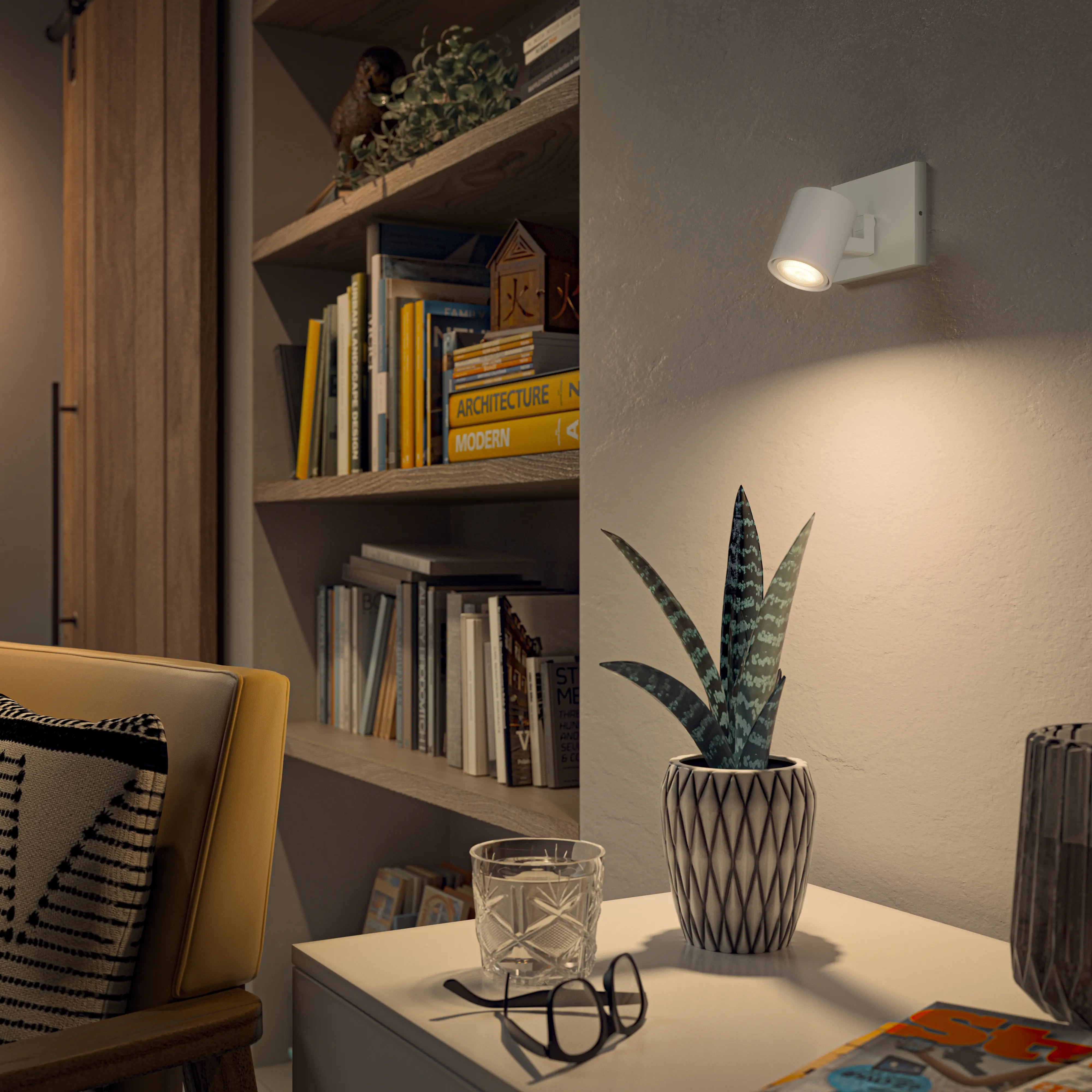 Philips Hue LED Wandleuchte 1er Spot Runner 14 x 14,6 cm weiß
