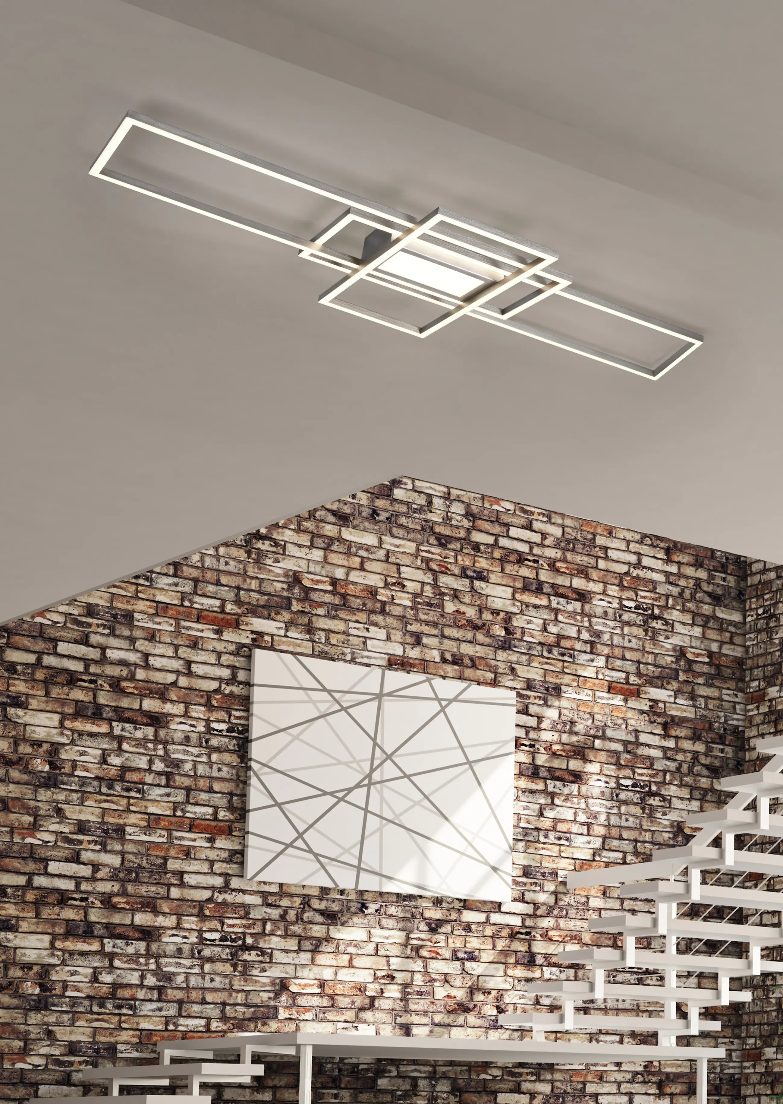 Trio LED Deckenleuchte IRVINE nickel matt