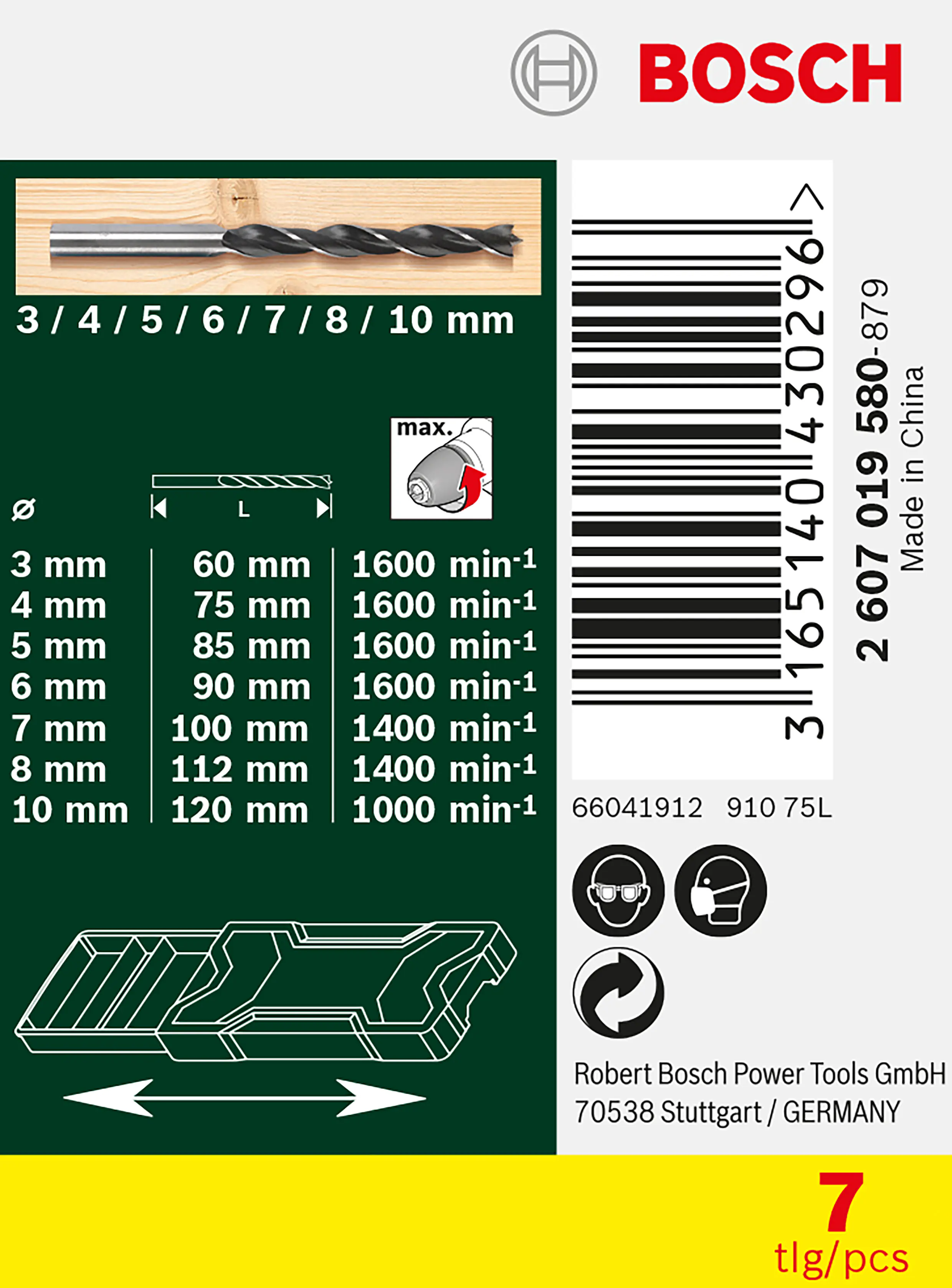Bosch Mini-X-Line-Holzbohrer-Set 7-teilig
