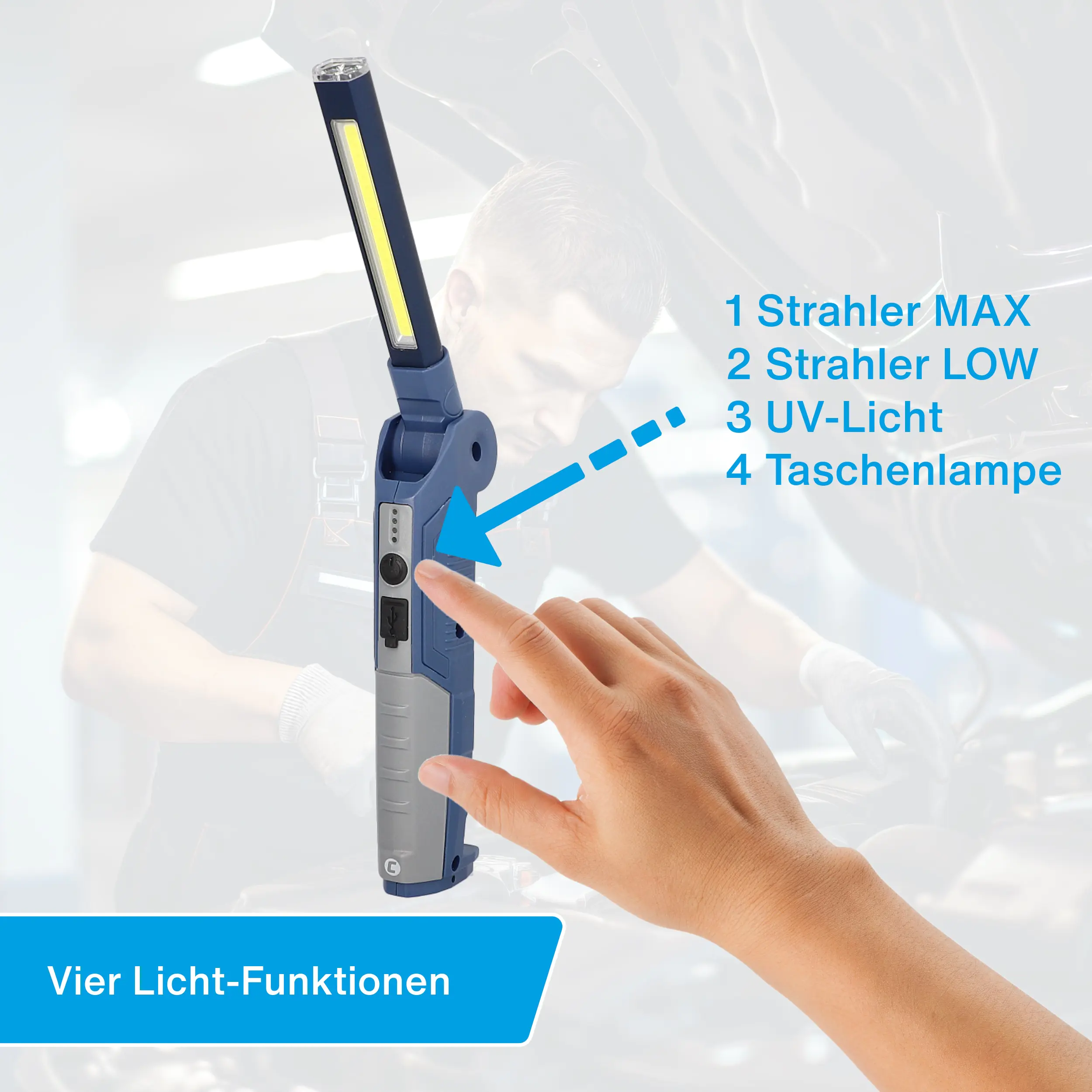 Cartrend LED-Stableuchte mit Magnetfuß 500 Lumen