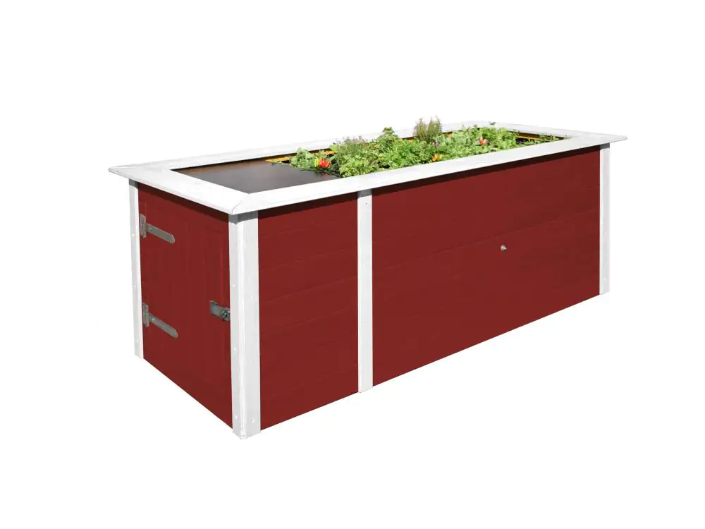 Weka Hochbeet 21 205 x 80 x 81 cm schwedenrot mit Noppenbahn, Wühlmausschutz