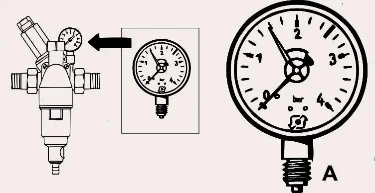 Cornat Manometer 1/4", unten