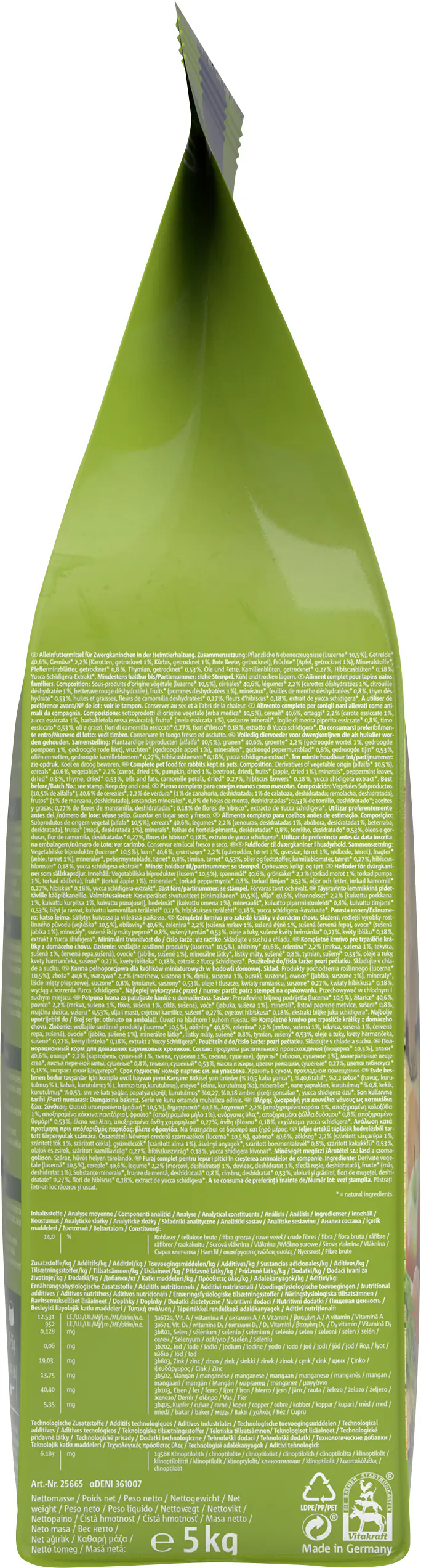 Vitakraft Zwergkaninchenfutter Menu Vital ZK 5 kg