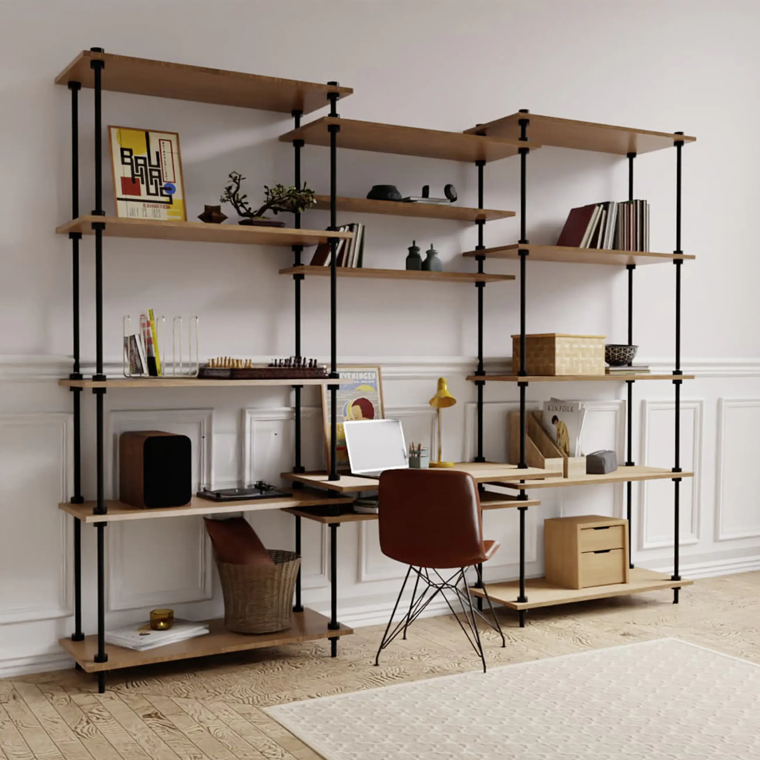 Ar Shelving Schreibtisch-Set mit Regalböden Deco Set  Nebraska 185 x 235 cm