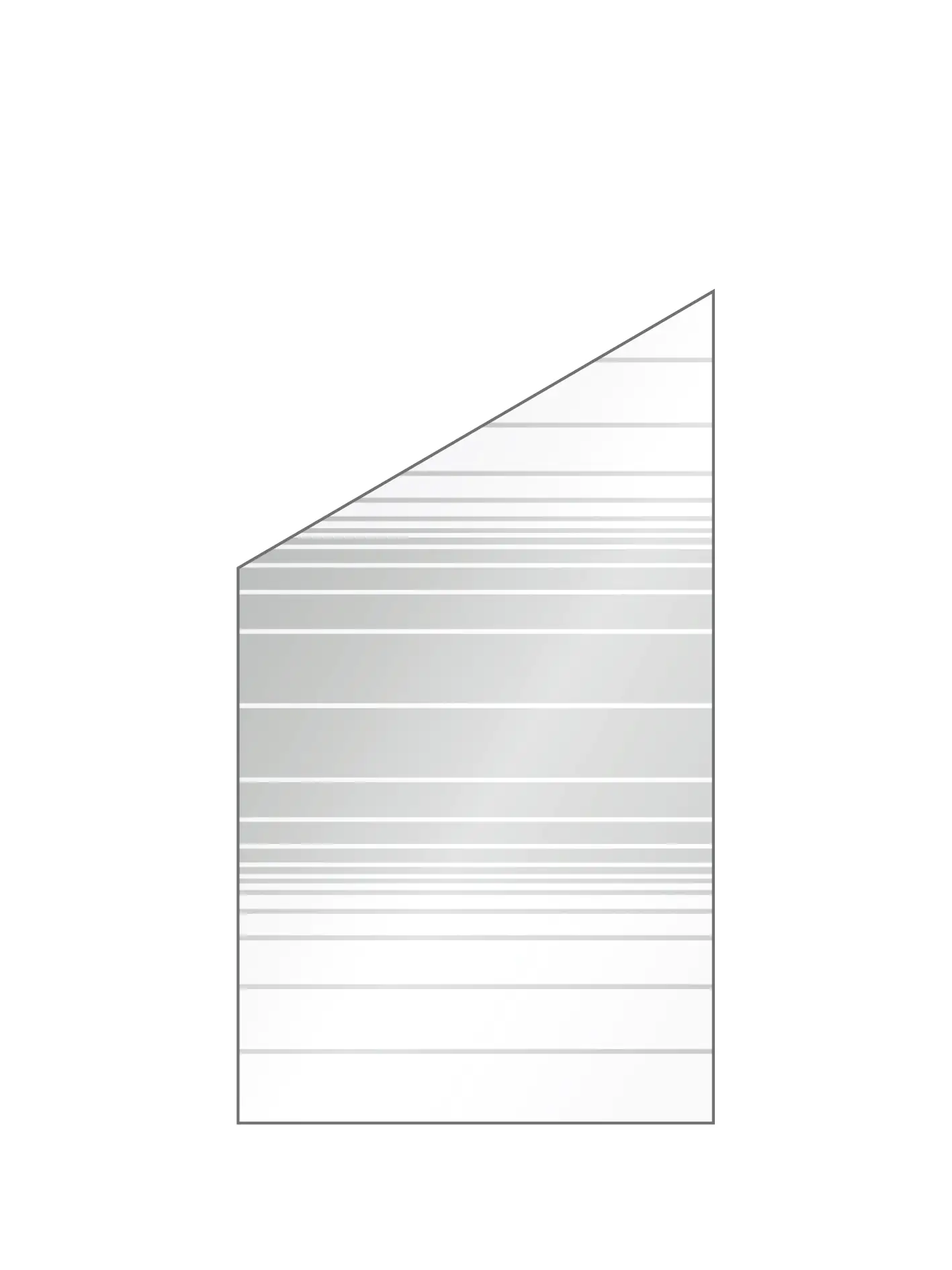 Ambiente Glaszaun Dekor 83 schräg 103 x 120/180 cm gehärtetes 8 mm Glas