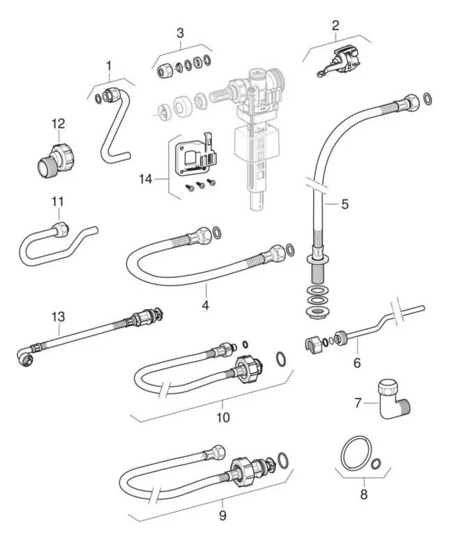 Geberit Füllventil für Unterputz-Spülkasten Typ 383 Ø 9,53 mm (3/8")