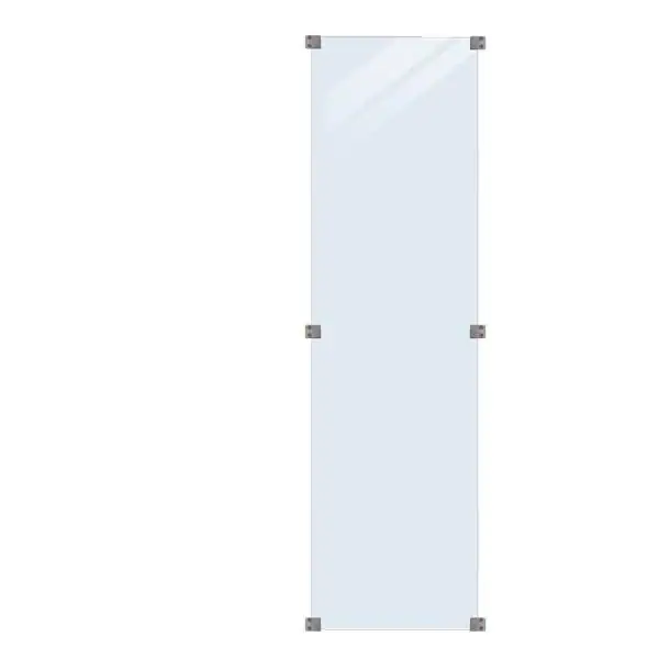 Plus Glaszaun 55,4 x 176 cm klares Glas gehärtetes 6 mm Glas