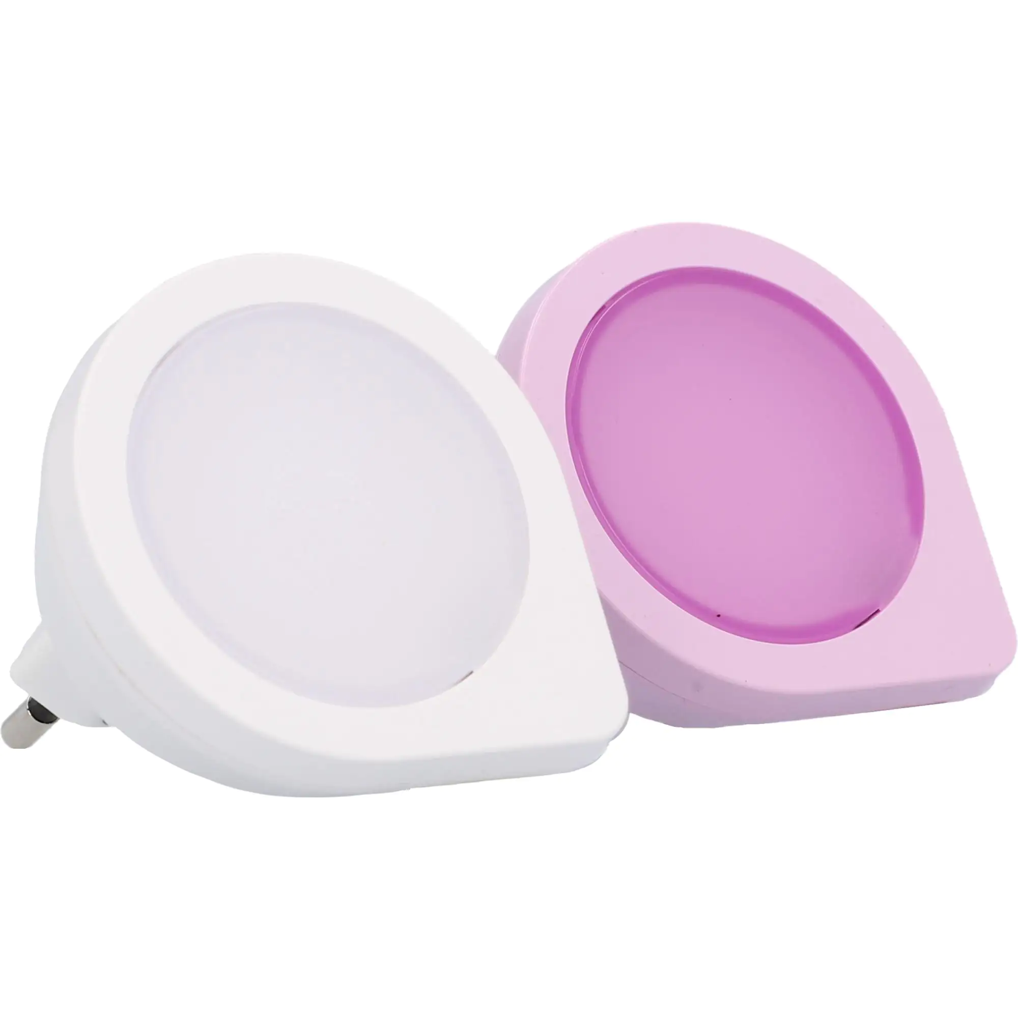 LED Nachtlicht 2er Set und Dämmerungssensor weiß, hellblau, pink