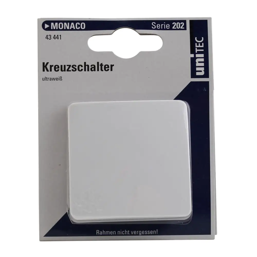 Unitec Kreuzschalter Monaco mit Wippe ultraweiß