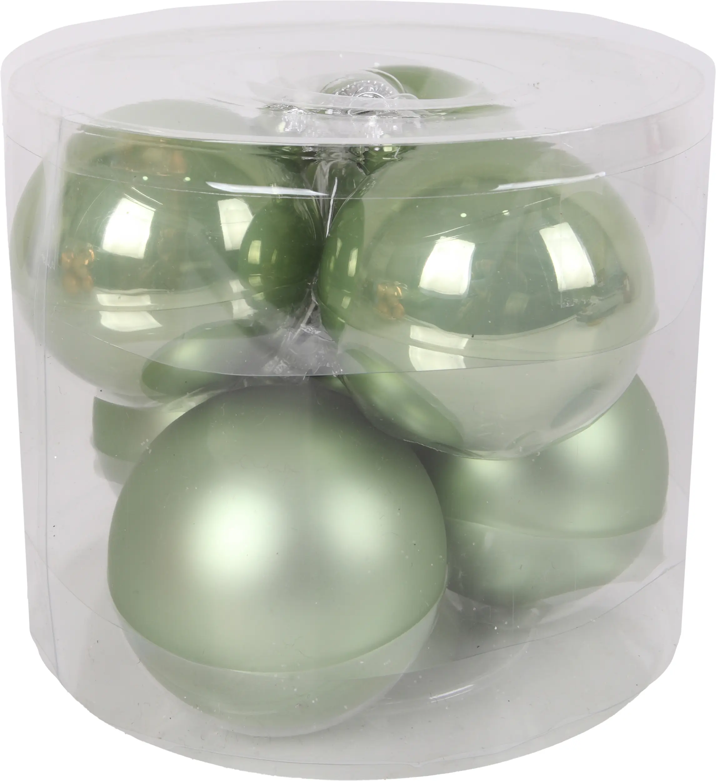 TrendLine Weihnachtskugeln aus Glas Ø 8 cm light green 6 Stück