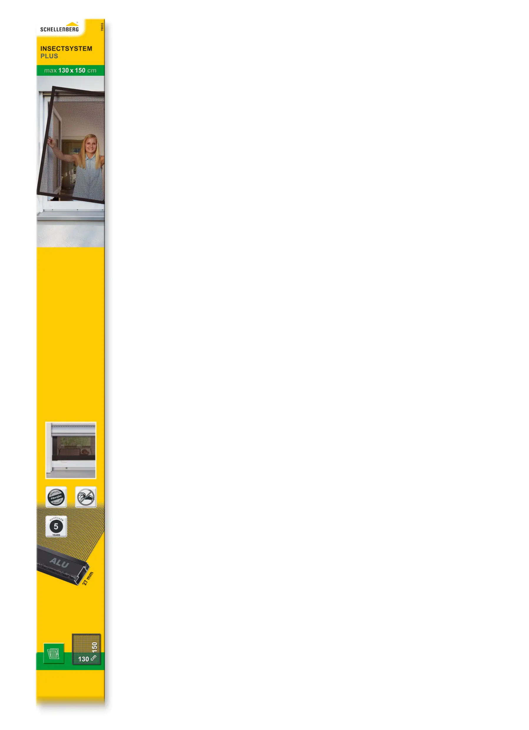Schellenberg Fliegenschutz-Fenster PLUS 130 x150 cm anthrazit/anthrazit kürzbar