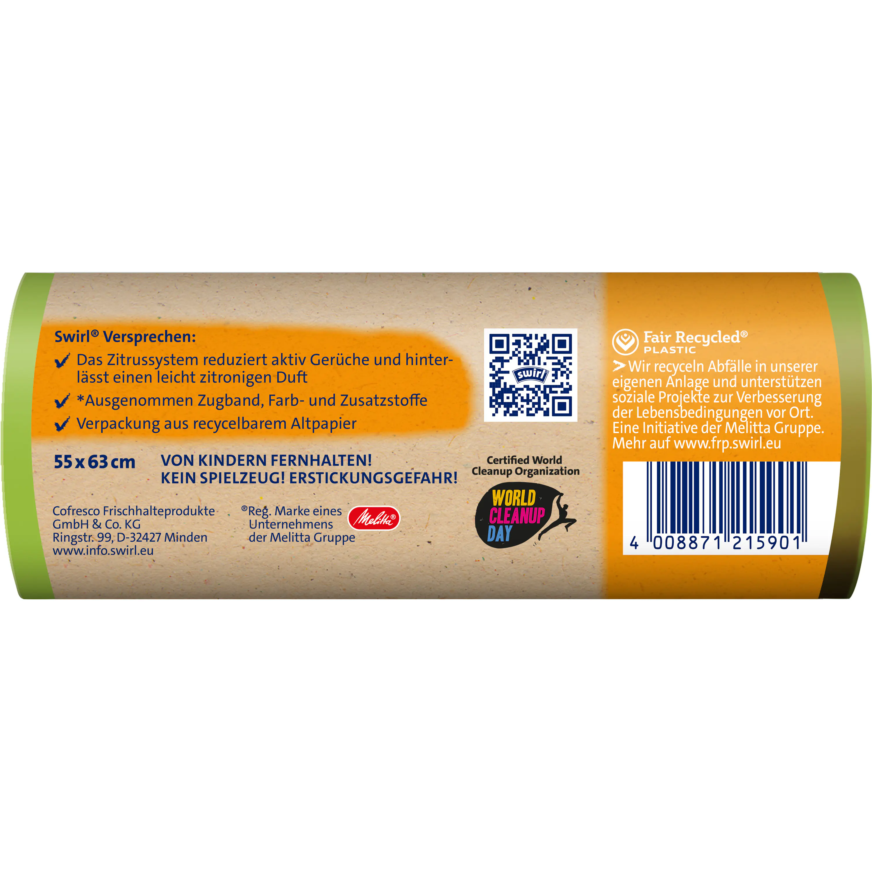 Swirl® Aktive Frische Müllbeutel 35 L Reißfest & Dicht