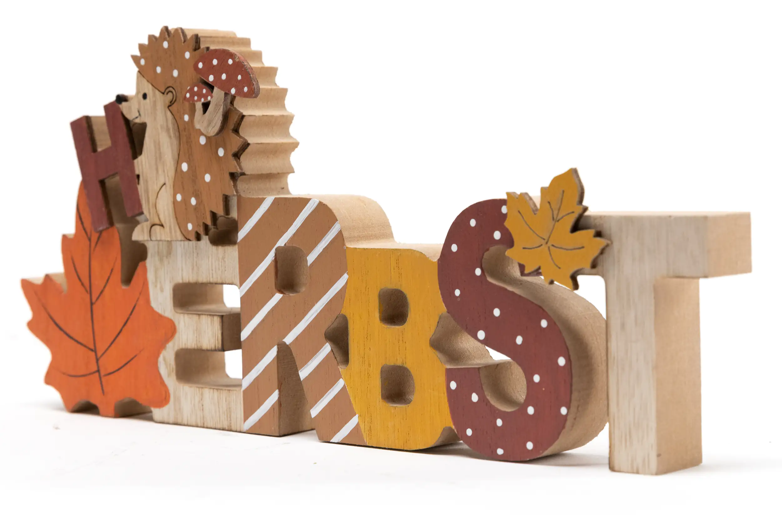 TrendLine Deko Aufsteller Herbst Holz 25 x 11 cm braun orange