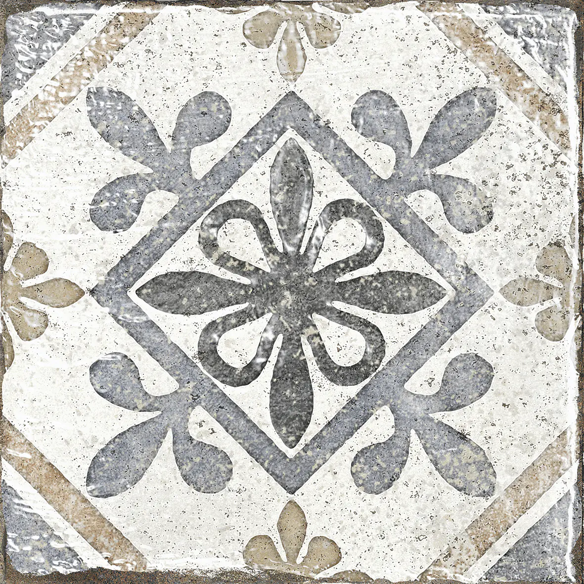 Bodenfliese Feinsteinzeug Marrakesh 20 x 20 cm blau-beige