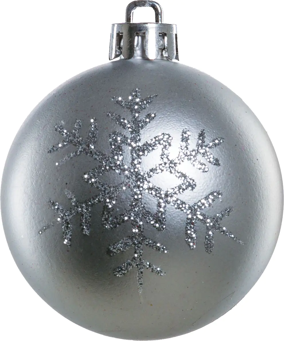 TrendLine Weihnachtskugeln bruchfest, langlebig Ø 6 cm silber mattiert 6 Stück