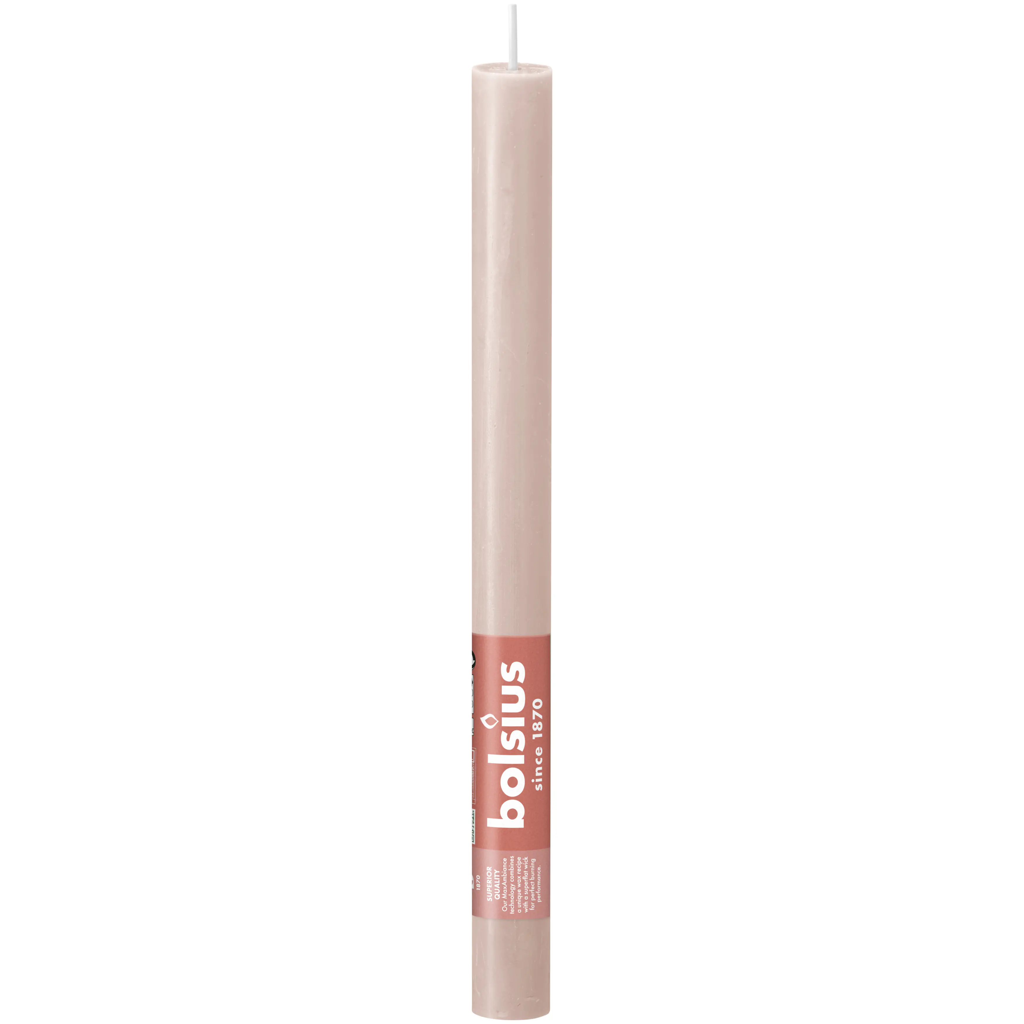 Bolsius Rustik Haushaltskerzen 270/23 mm Nebliges Rosa