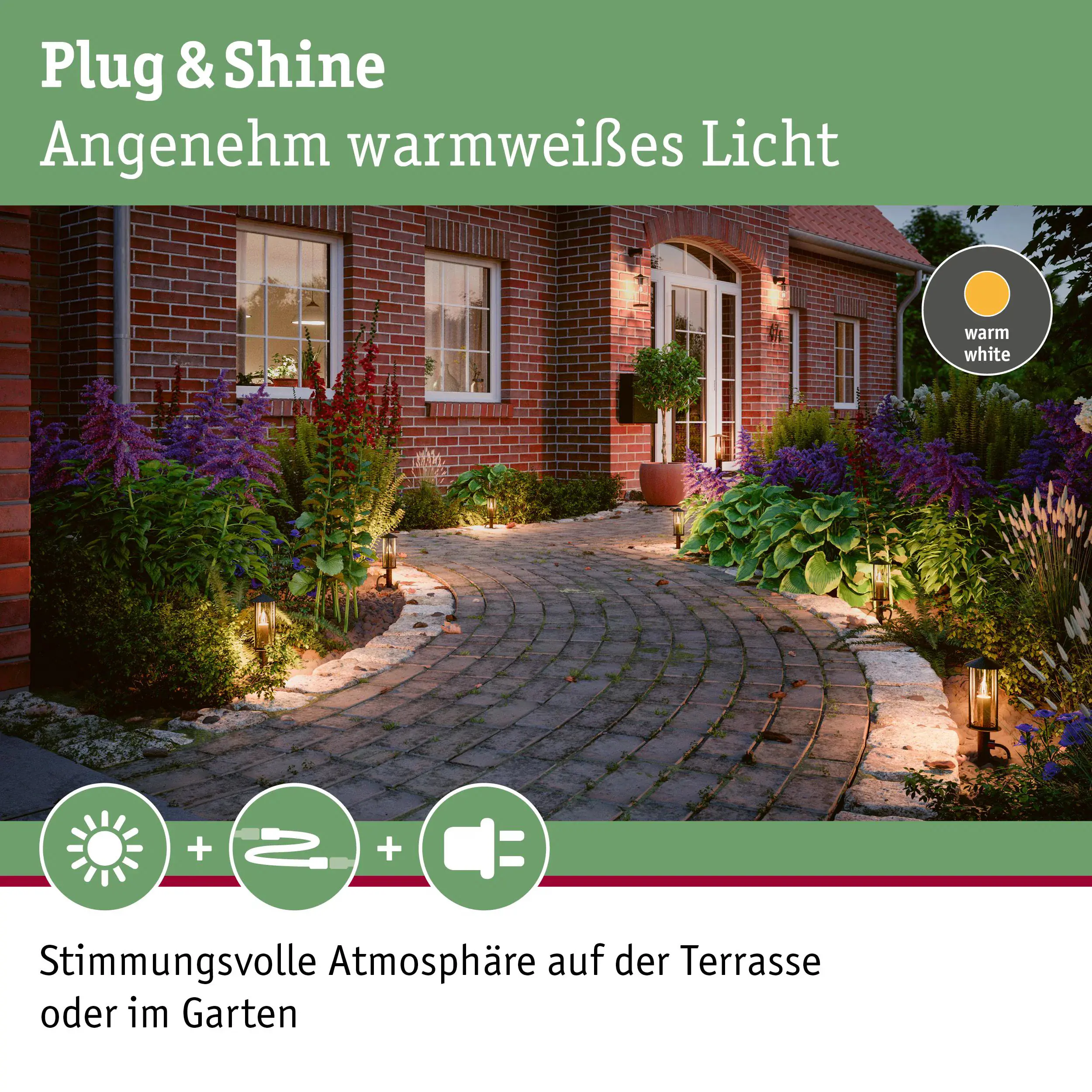 Paulmann LED-Gartenleuchte Plug & Shine anthrazit dimmbar