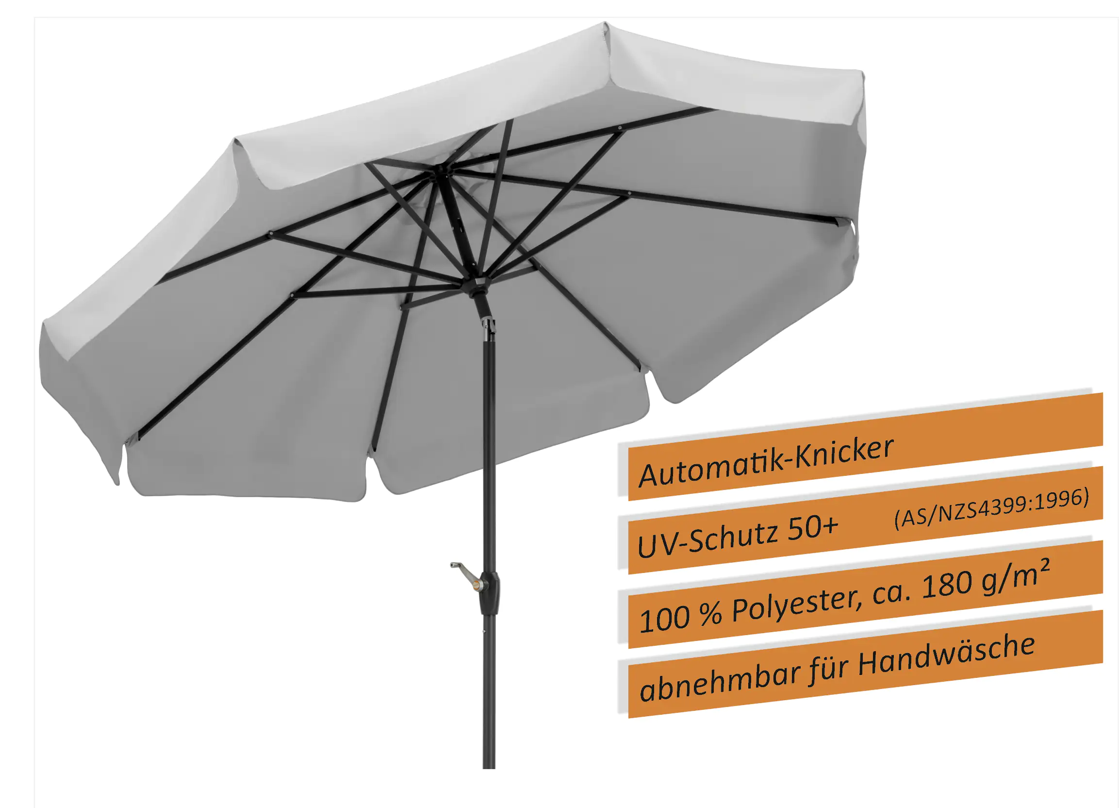 Schneider Sonnenschirm Orlando silbergrau Ø 270 cm 