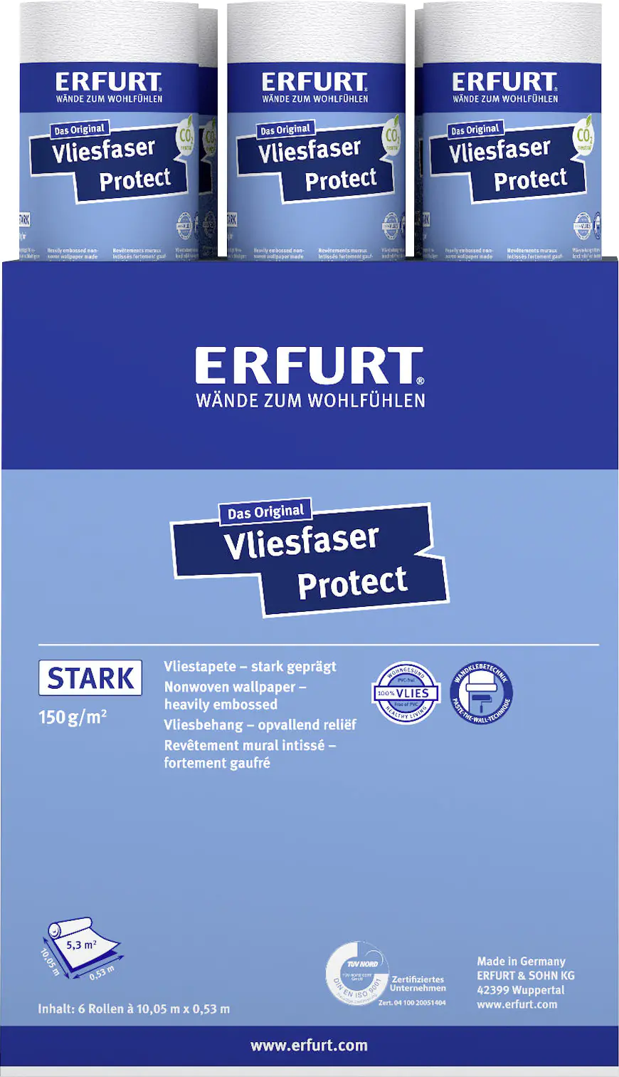 Erfurt Vliestapete Protect 214 weiß 10,05 x 0,53 m